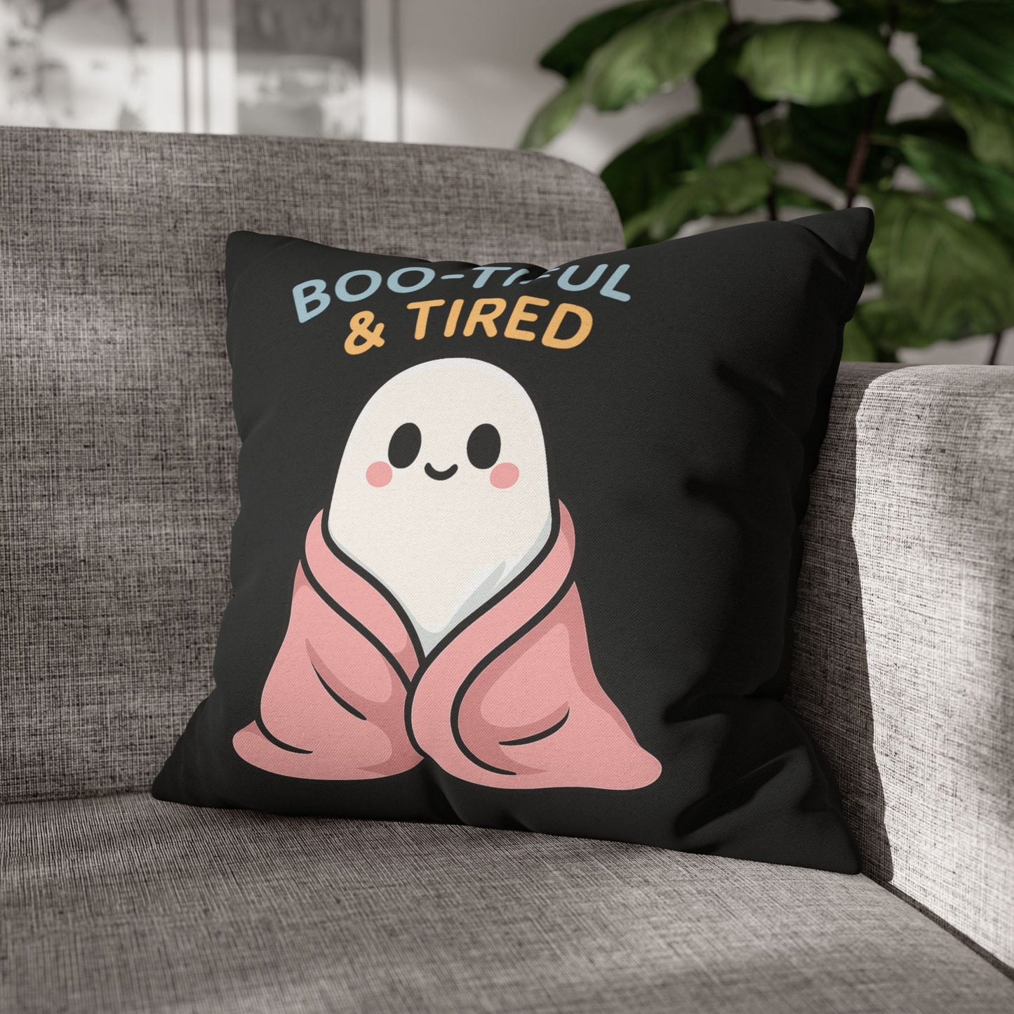 Boo-tiful & Tired Ghost Pillowcase, Halloween Home Decor