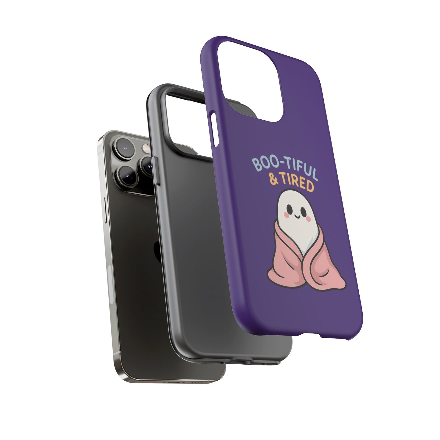 Boo-Tiful & Tired Phone Case, Halloween-Themed Design