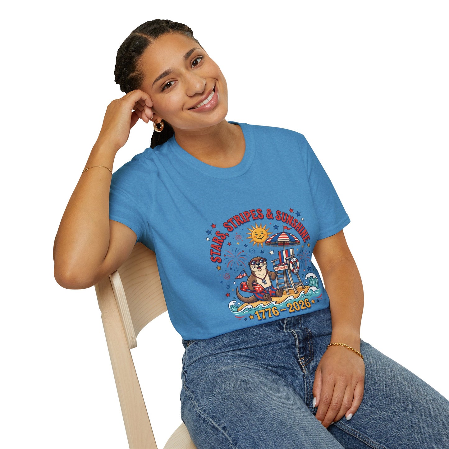Stars, Stripes & Sunshine T-Shirt — Patriotic 1776–2026 Summer Tee, 4th of July Shirt