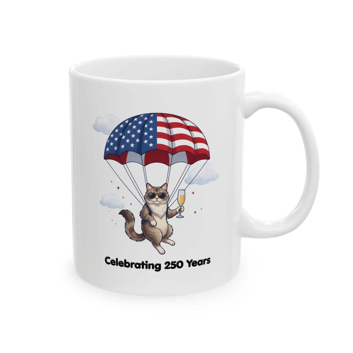 Patriotic Cat Ceramic Mug