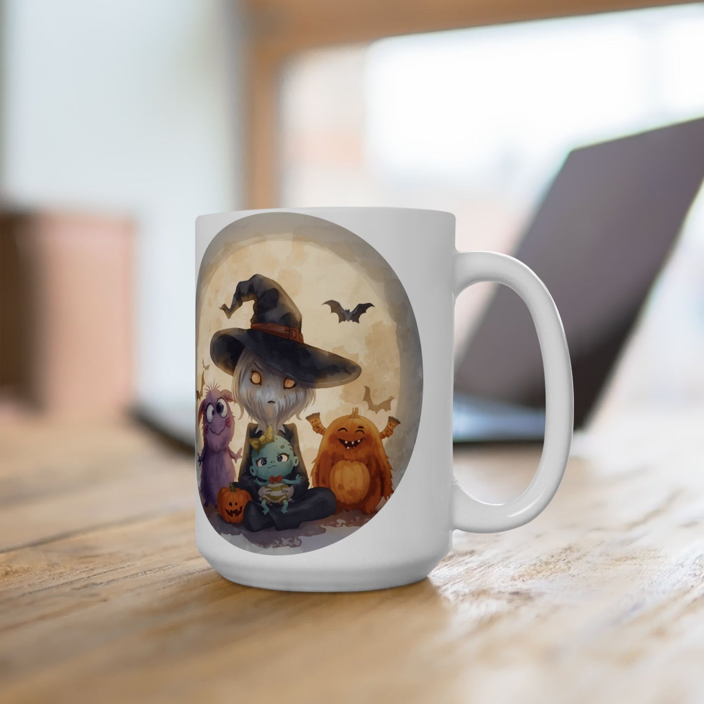 Whimsical Halloween Mug, Cute Monster Design
