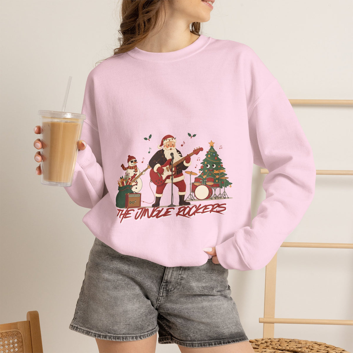 Funny Christmas Sweatshirt – "The Jingle Rockers" Holiday Band Crewneck