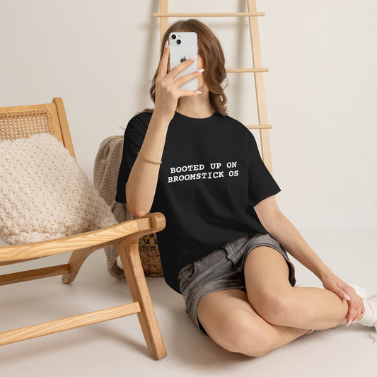 Broomstick OS Tee, Funny Graphic Tee for Tech Lovers, Unisex Cotton T-Shirt