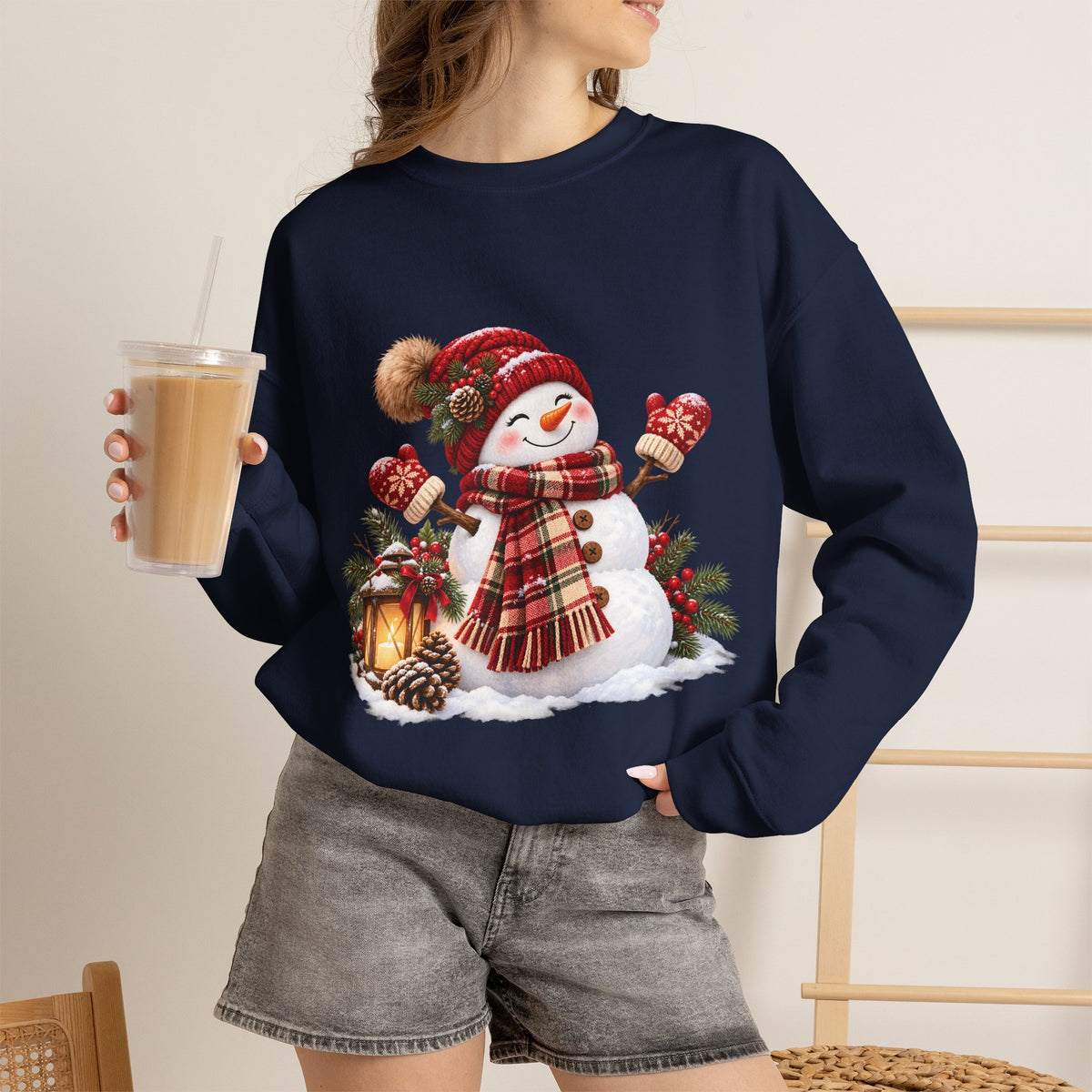 Snowman Holiday Sweatshirt - Cozy Christmas Unisex Sweatshirt
