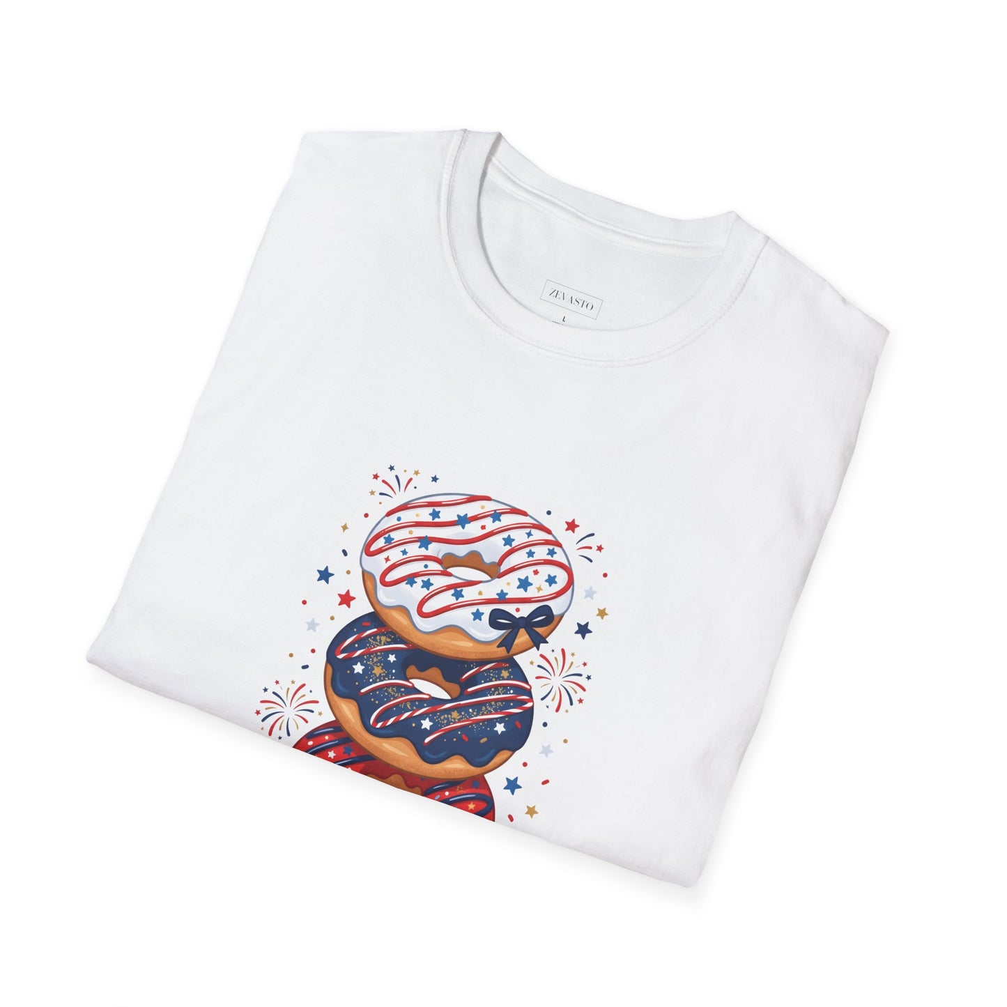 Donut Mess With Freedom T-Shirt — Patriotic Donut Stack 4th of July Tee