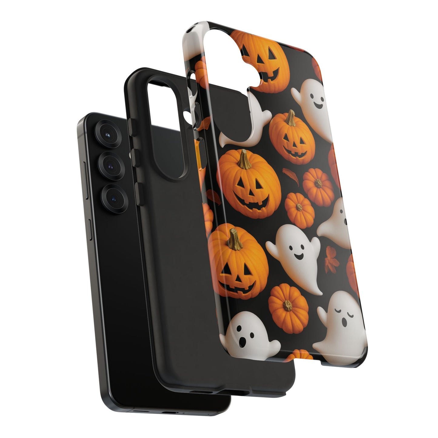 Halloween Phone Case, Spooky Ghosts and Pumpkins Design