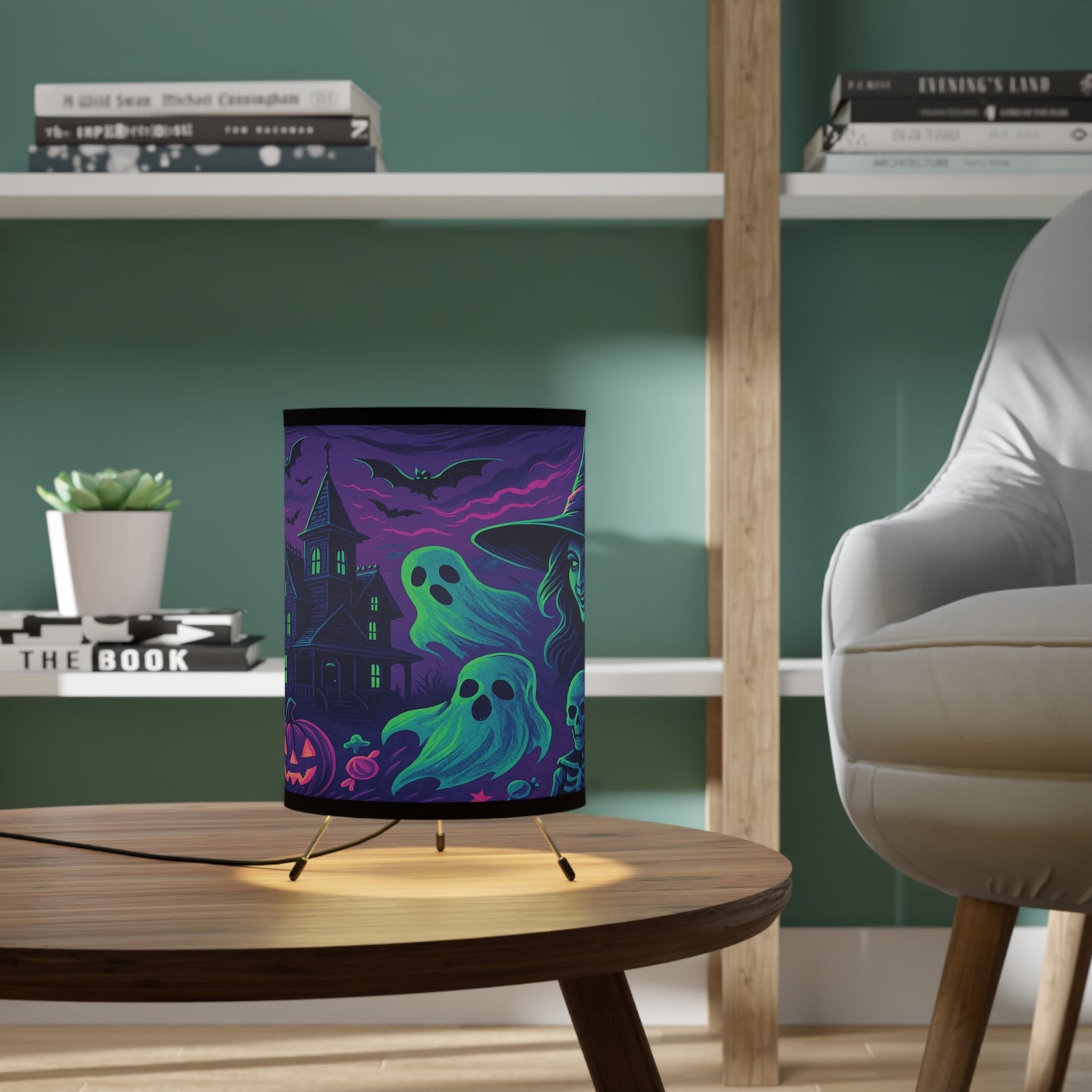Halloween Tripod Lamp, Spooky Home Decor, Unique Nightlight for Parties