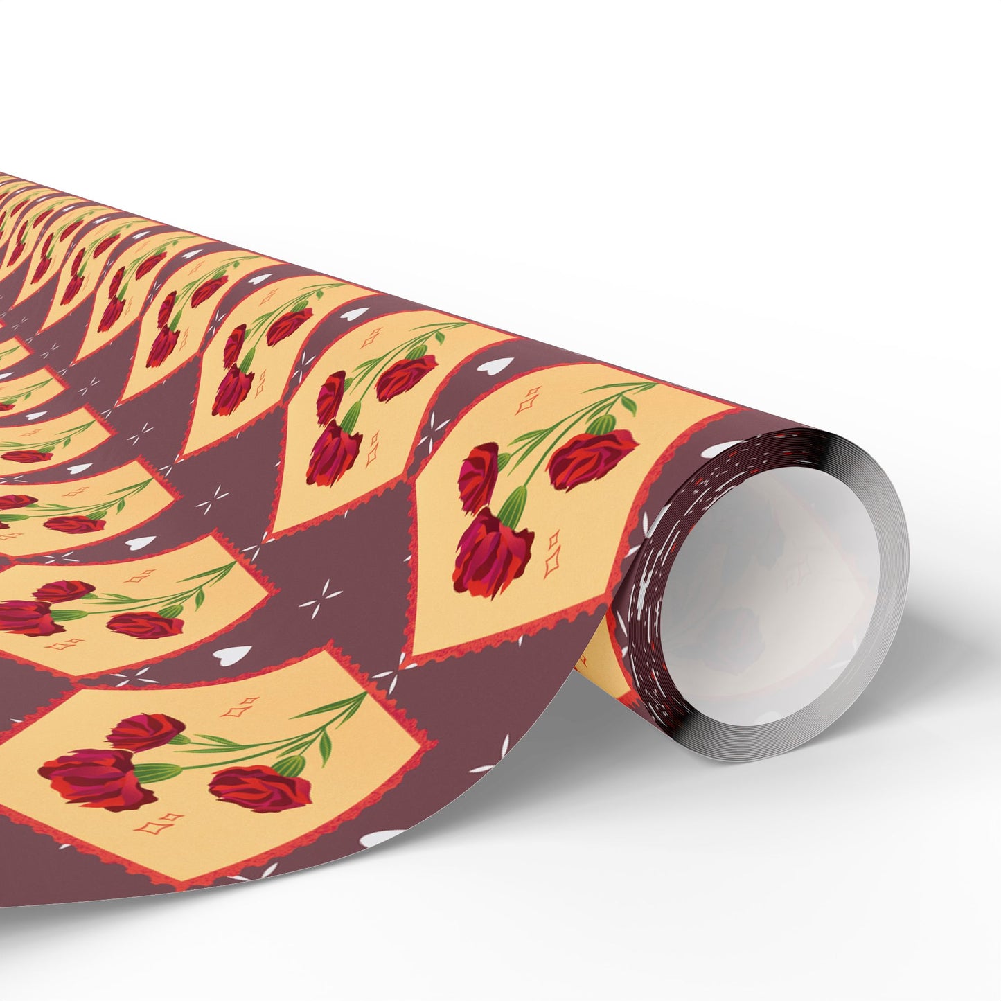Floral Wrapping Paper Roll — Vintage Red Tulip Gift Wrap Paper for Valentine's Day, Birthdays