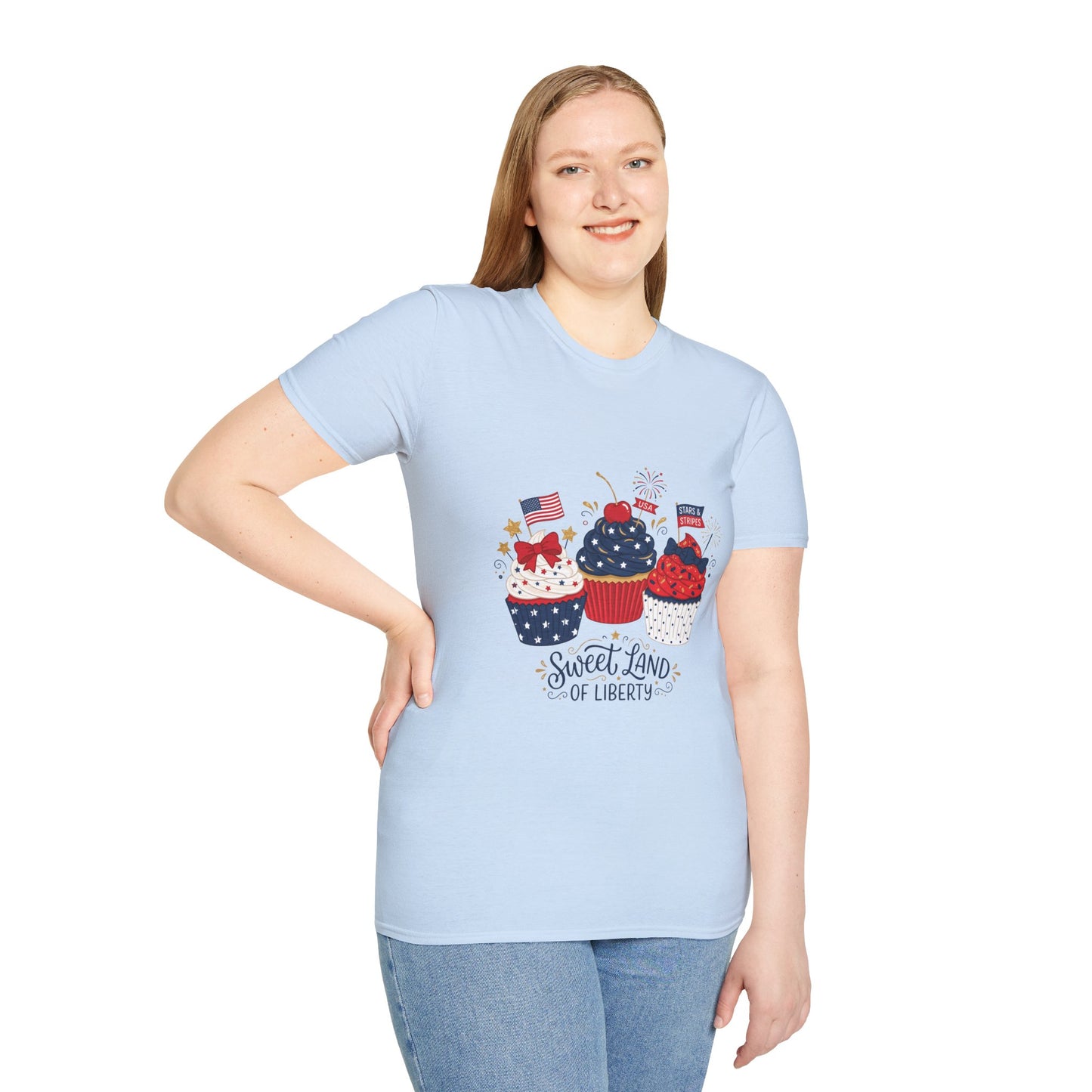 Patriotic Cupcakes T-Shirt — "Sweet Land of Liberty" 4th of July Tee