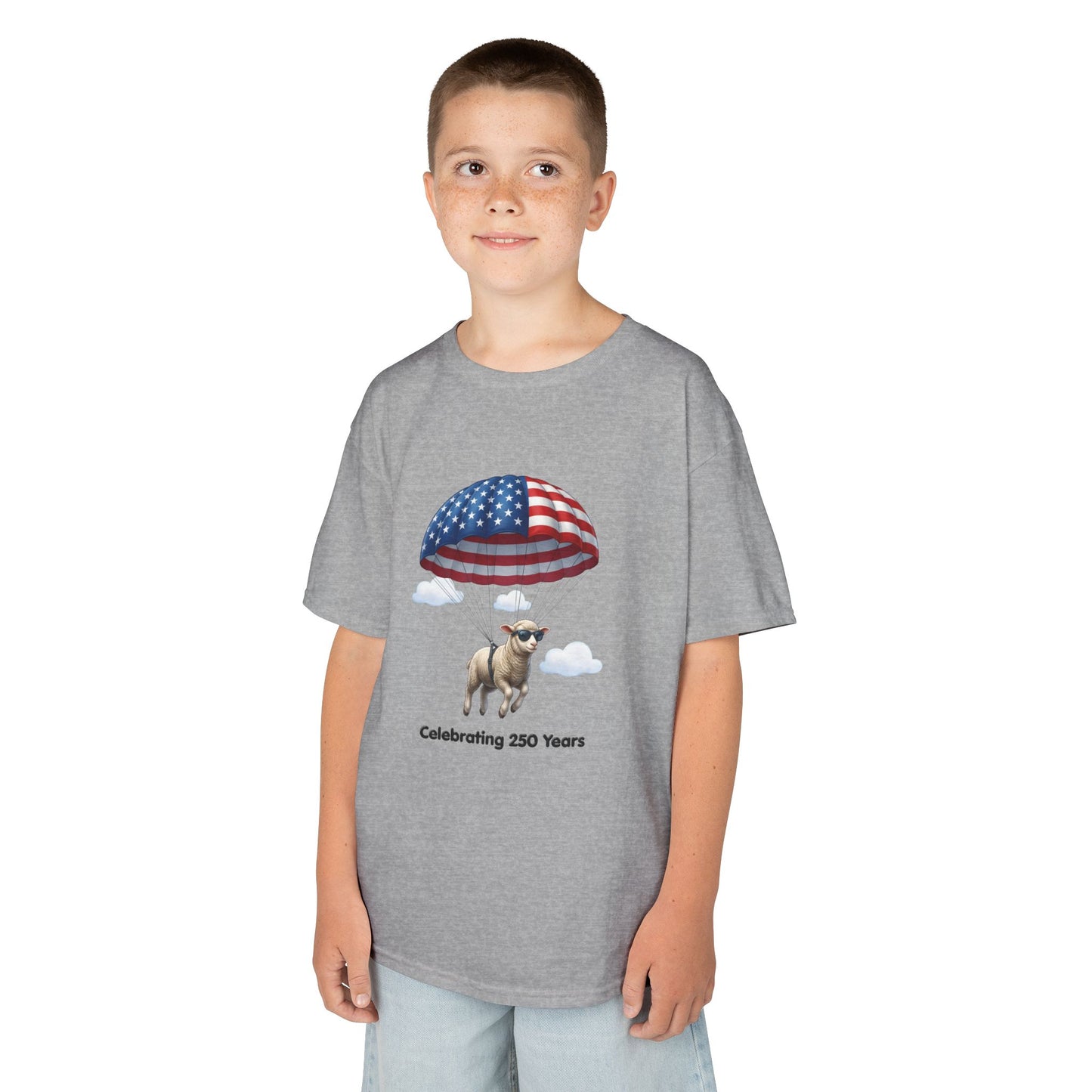 Kids T-Shirt - Celebrating 250 Years Parachuting Sheep