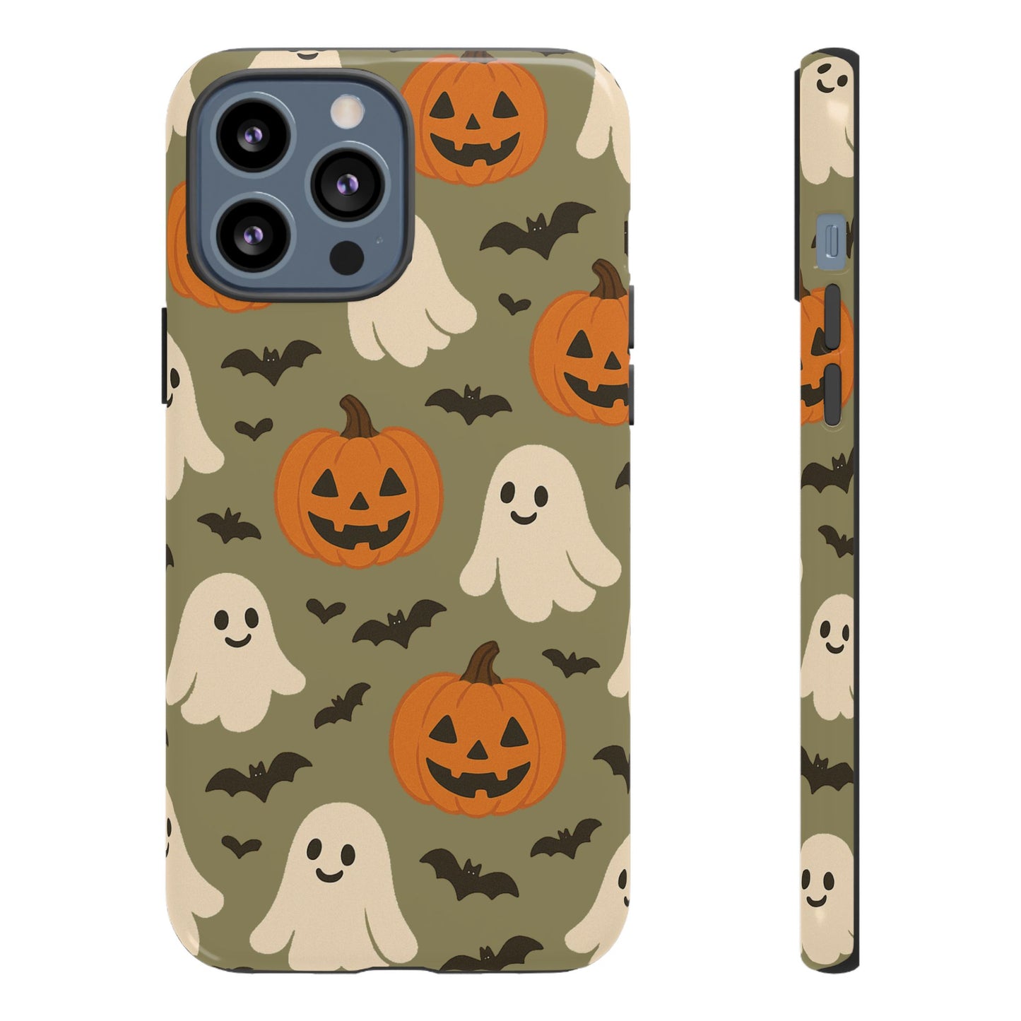 Halloween Phone Case with Ghosts and Pumpkins, Cute Fall Phone Cover, Spooky Season Accessory, Halloween Gift