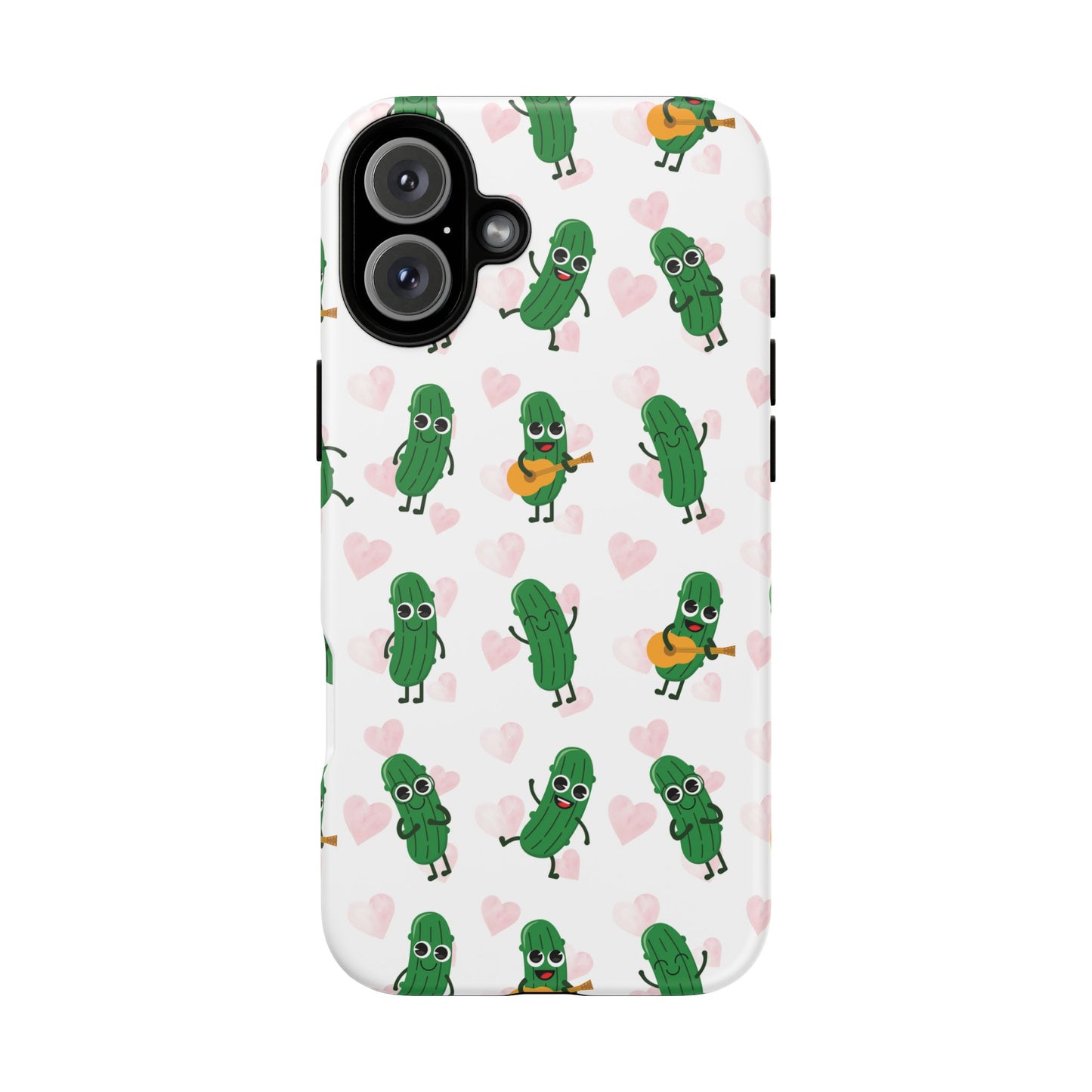 Pickle Pattern Phone Case — Cute Dancing Pickles with Hearts