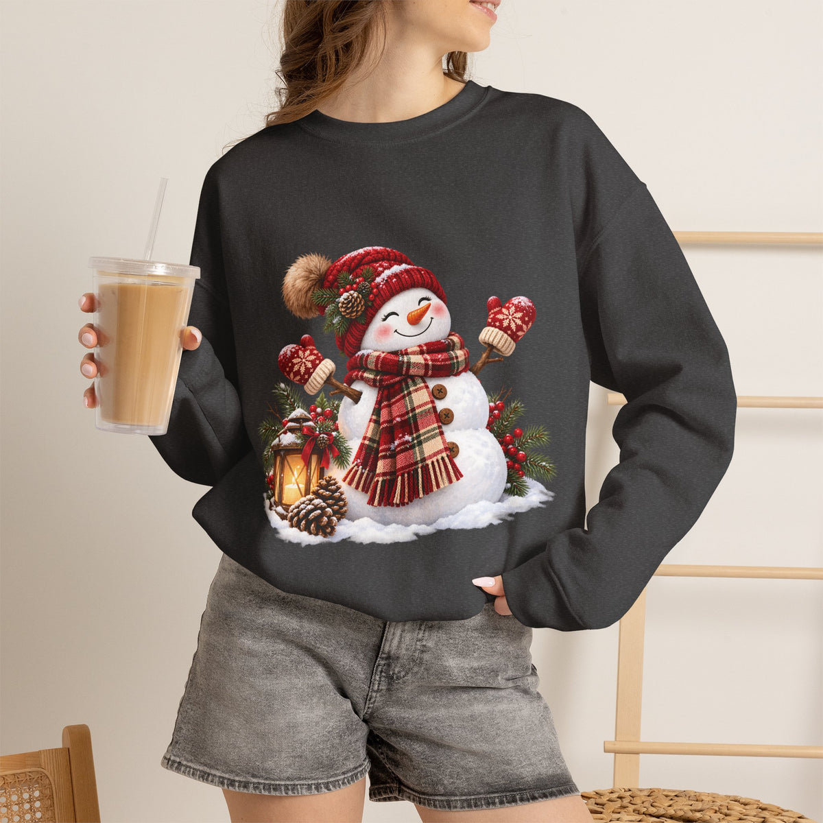 Snowman Holiday Sweatshirt - Cozy Christmas Unisex Sweatshirt