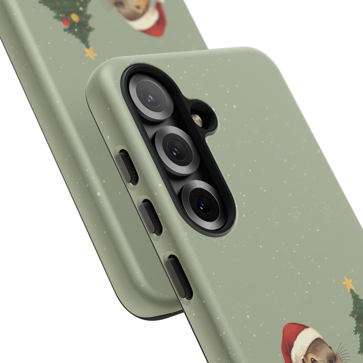 Christmas Phone Case with Capybara Design, Dual Layer Protective Case for Iphone & Samsung