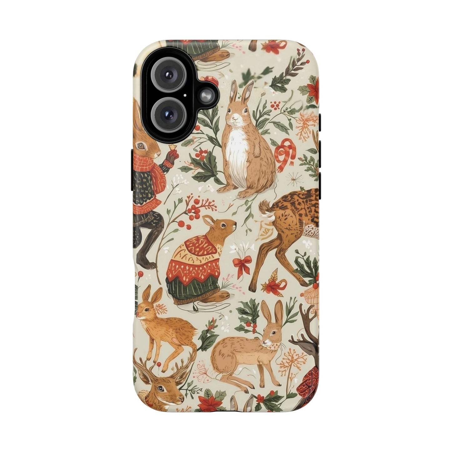 Christmas Phone Case, Animals in Christmas Spirit - Tough and Stylish for Nature Lovers