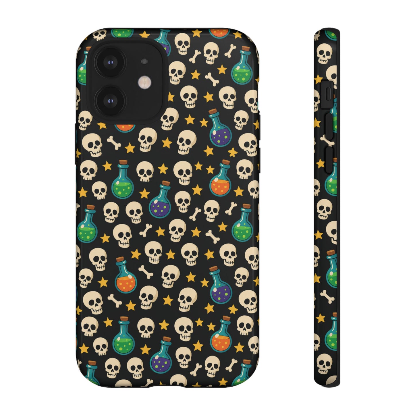 Skull & Potion Phone Case, Trendy Cell Phone Cover, Halloween Gift, Gothic Phone Accessory, Spooky Style Case, Tough Cases