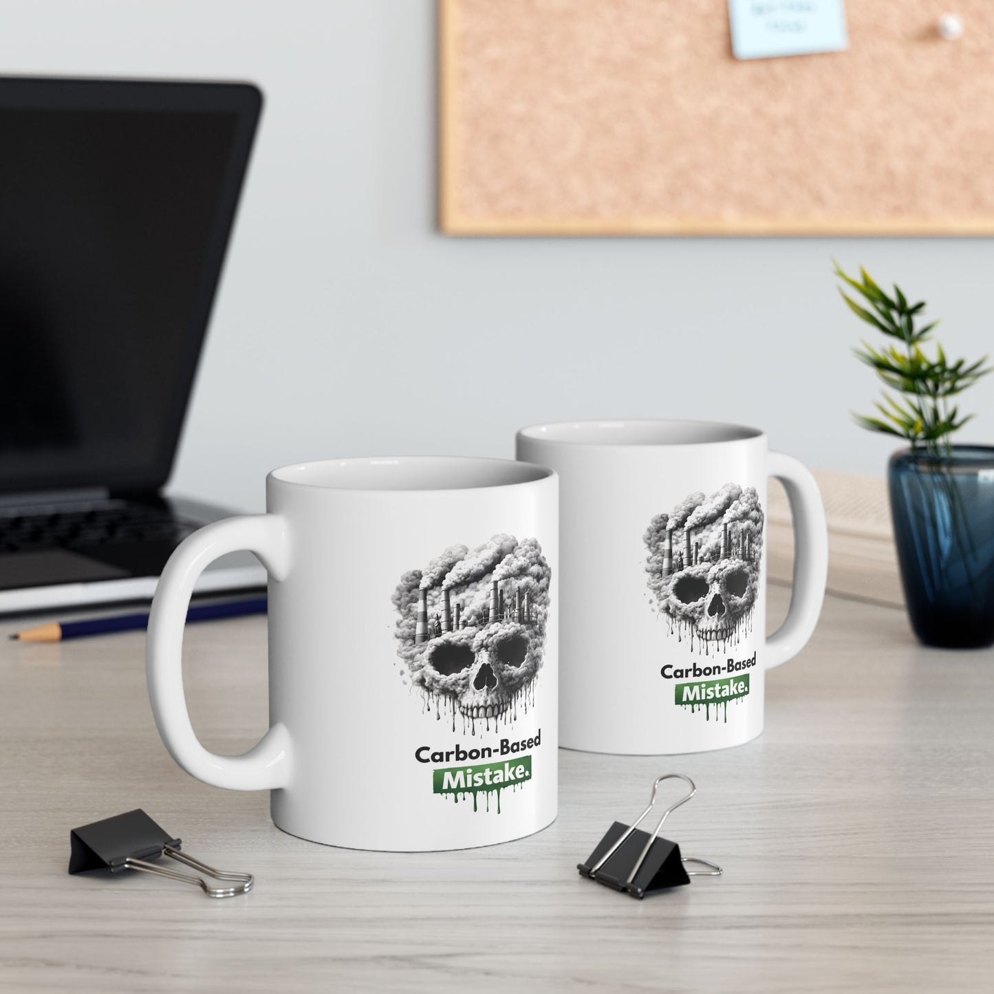 Carbon-Based Mistake Mug – Dark Humor Eco Coffee Cup | Earth Day Gift (11oz)
