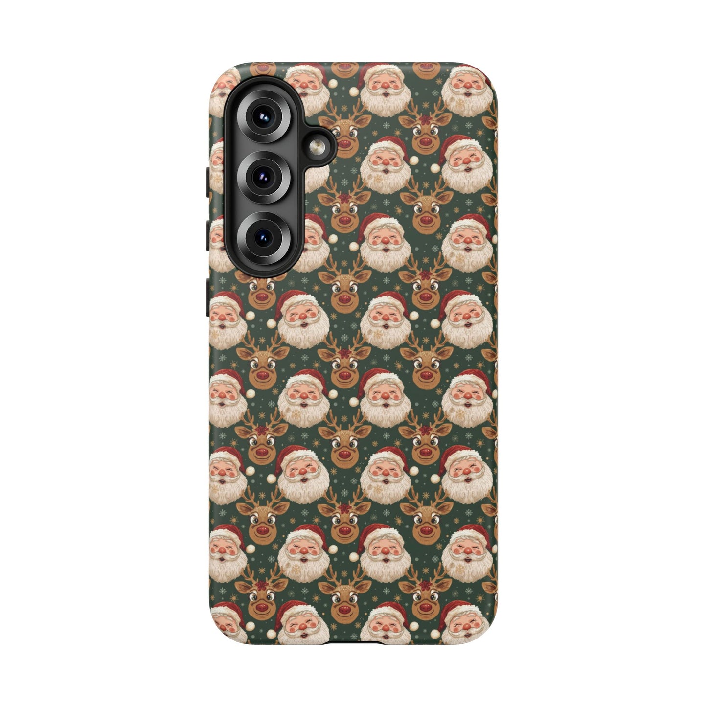 Christmas Santa-Reindeer Phone Case, Dual Layer Phone Case for Iphone 17, 16, 15, 14, 13, 12, 11 & Samsung
