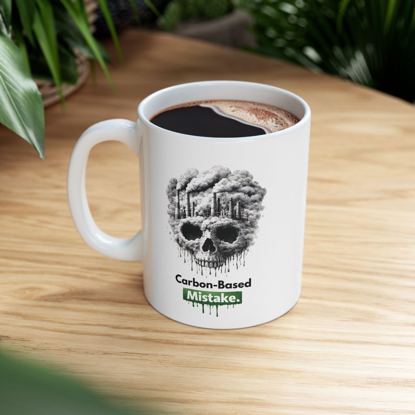 Carbon-Based Mistake Mug – Dark Humor Eco Coffee Cup | Earth Day Gift (11oz)