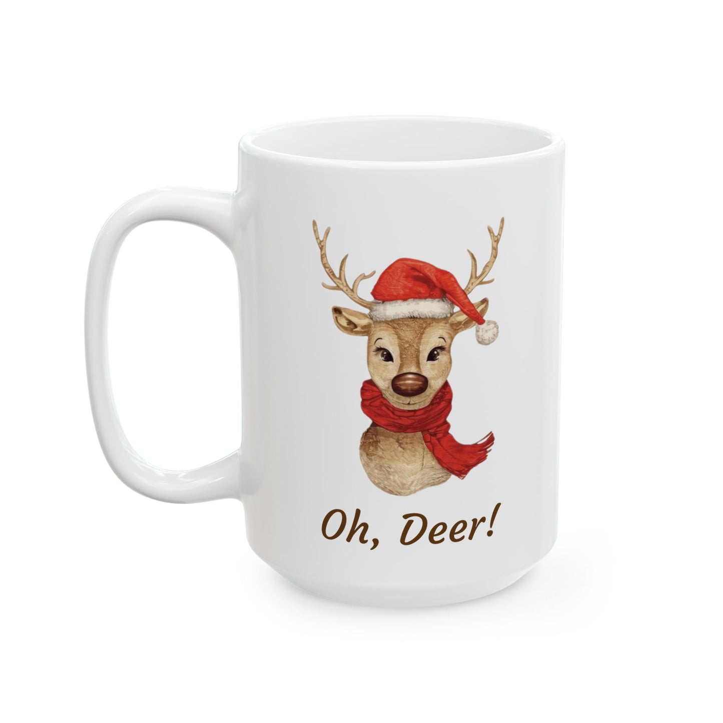 Festive Reindeer Ceramic Mug - Perfect Holiday Coffee Cup, Christmas Mug