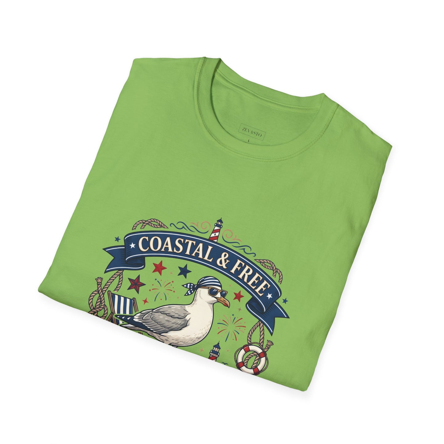 Coastal & Free Seagull T-Shirt — Patriotic 4th of July Tee