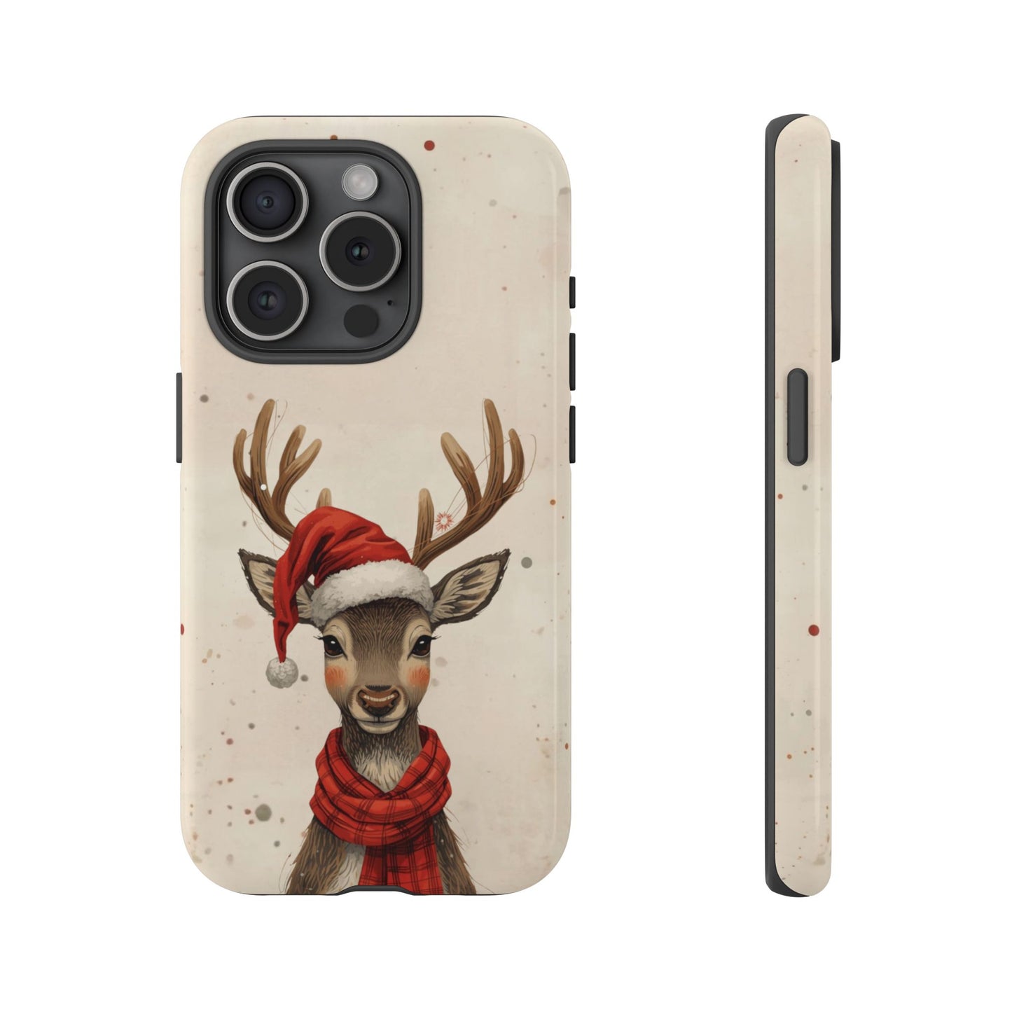 Christmas Reindeer Phone Case, Dual Layer Phone Case for Iphone 17, 16, 15, 14, 13, 12, 11