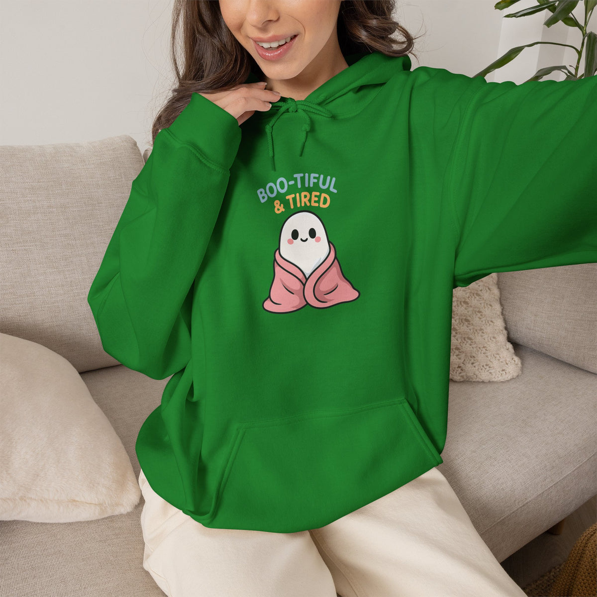 Boo-tiful Ghost Halloween Hoodie, Cute-Cozy Fall Vibes