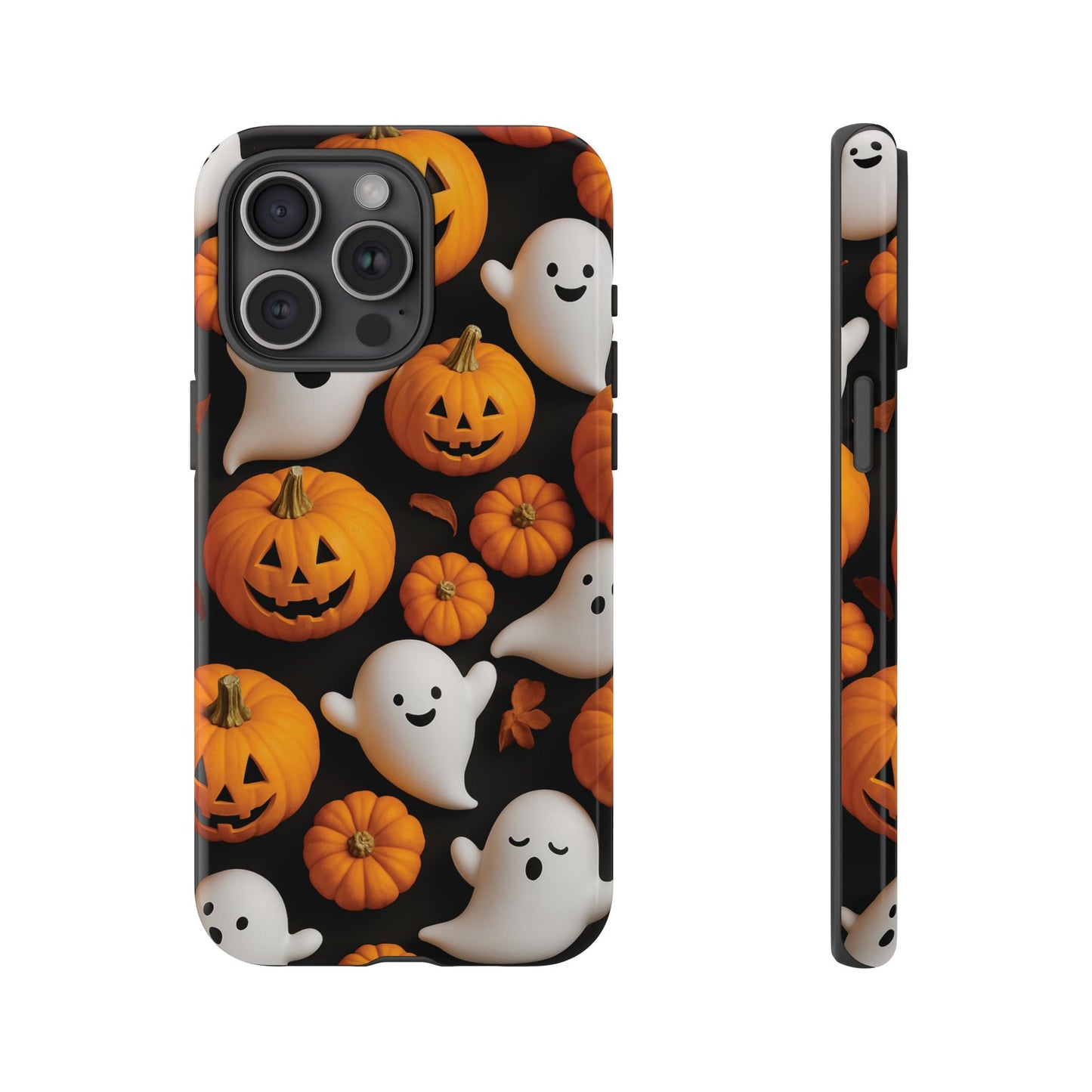 Halloween Phone Case, Spooky Ghosts and Pumpkins Design