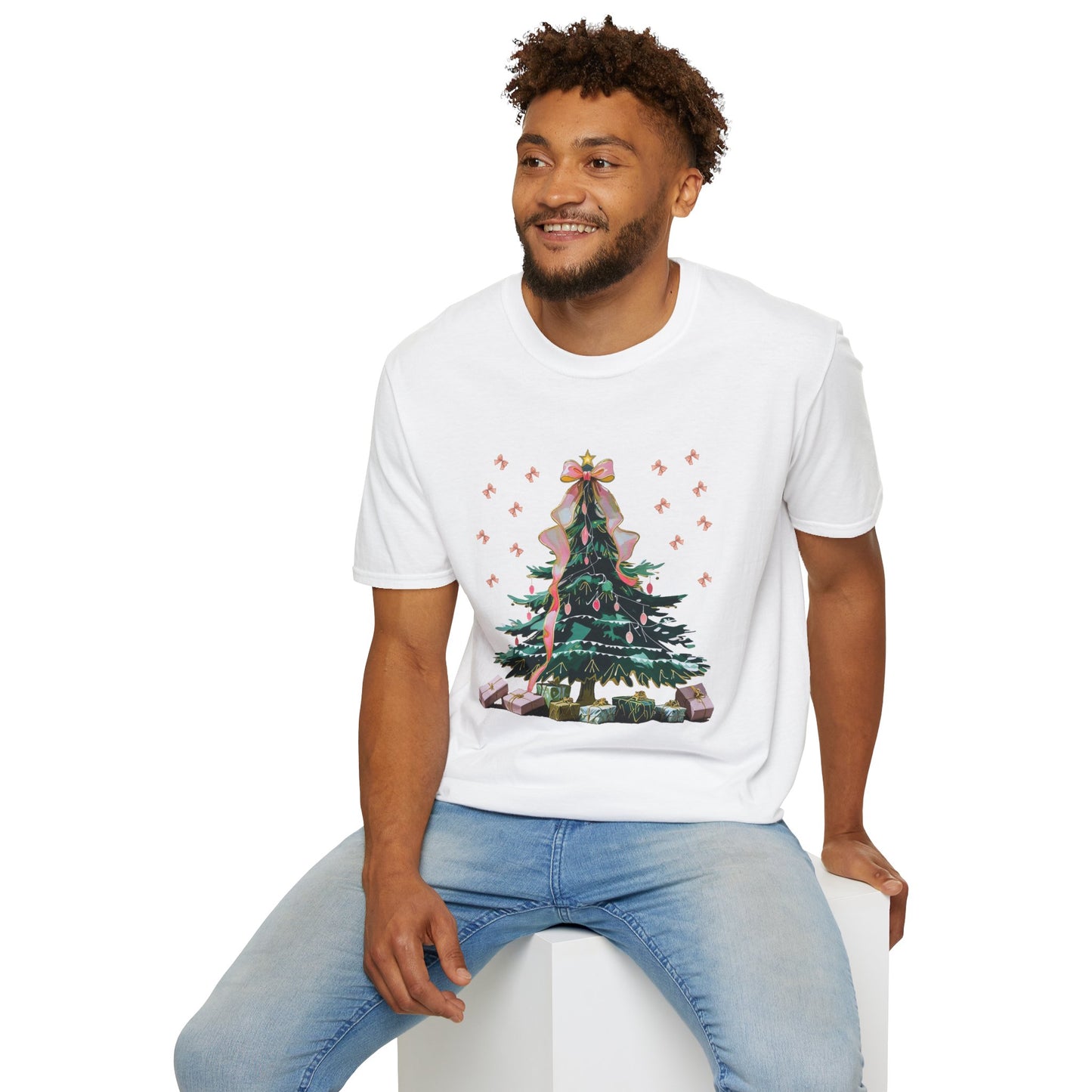 Christmas Tree Unisex Softstyle T-Shirt | Holiday Outfit, Festive Apparel