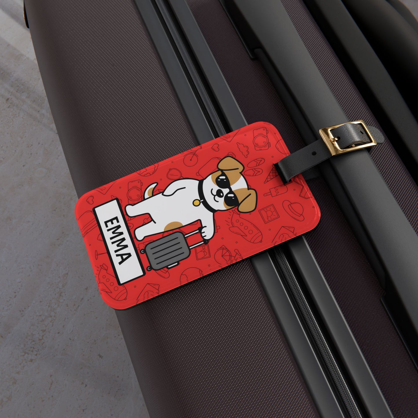 Personalized Dog Luggage Tag – Custom Name Travel ID Tag