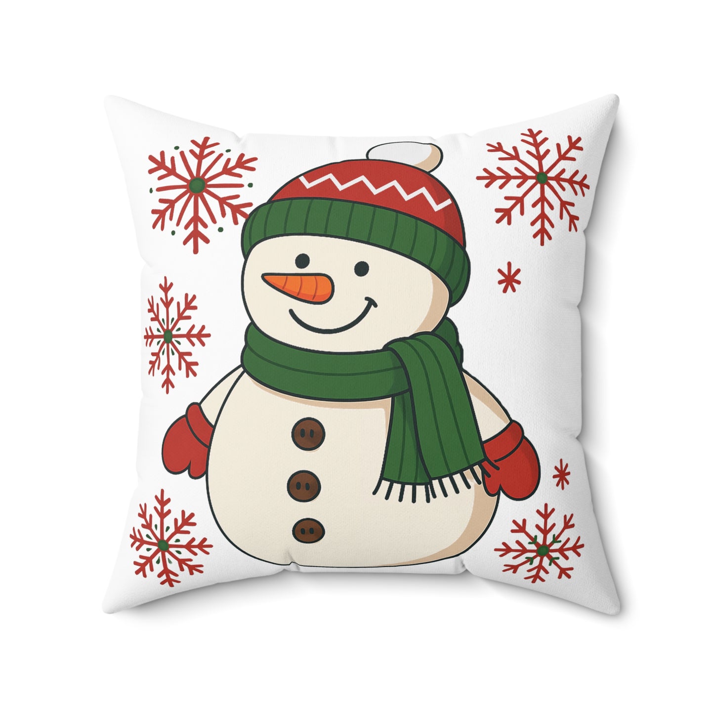 Snowman Throw Pillow — Festive Christmas Decorative Cushion