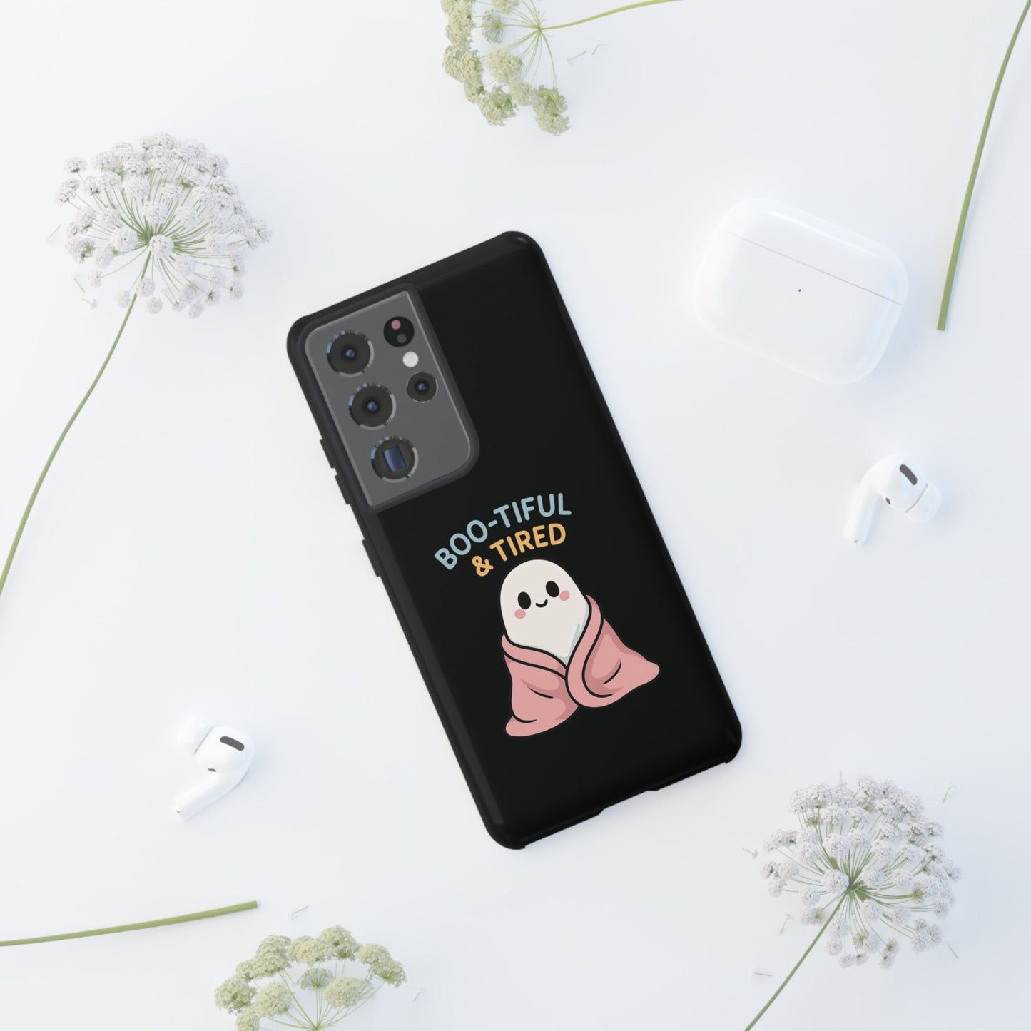 Boo-tiful & Tired Phone Case, Halloween-Themed Design