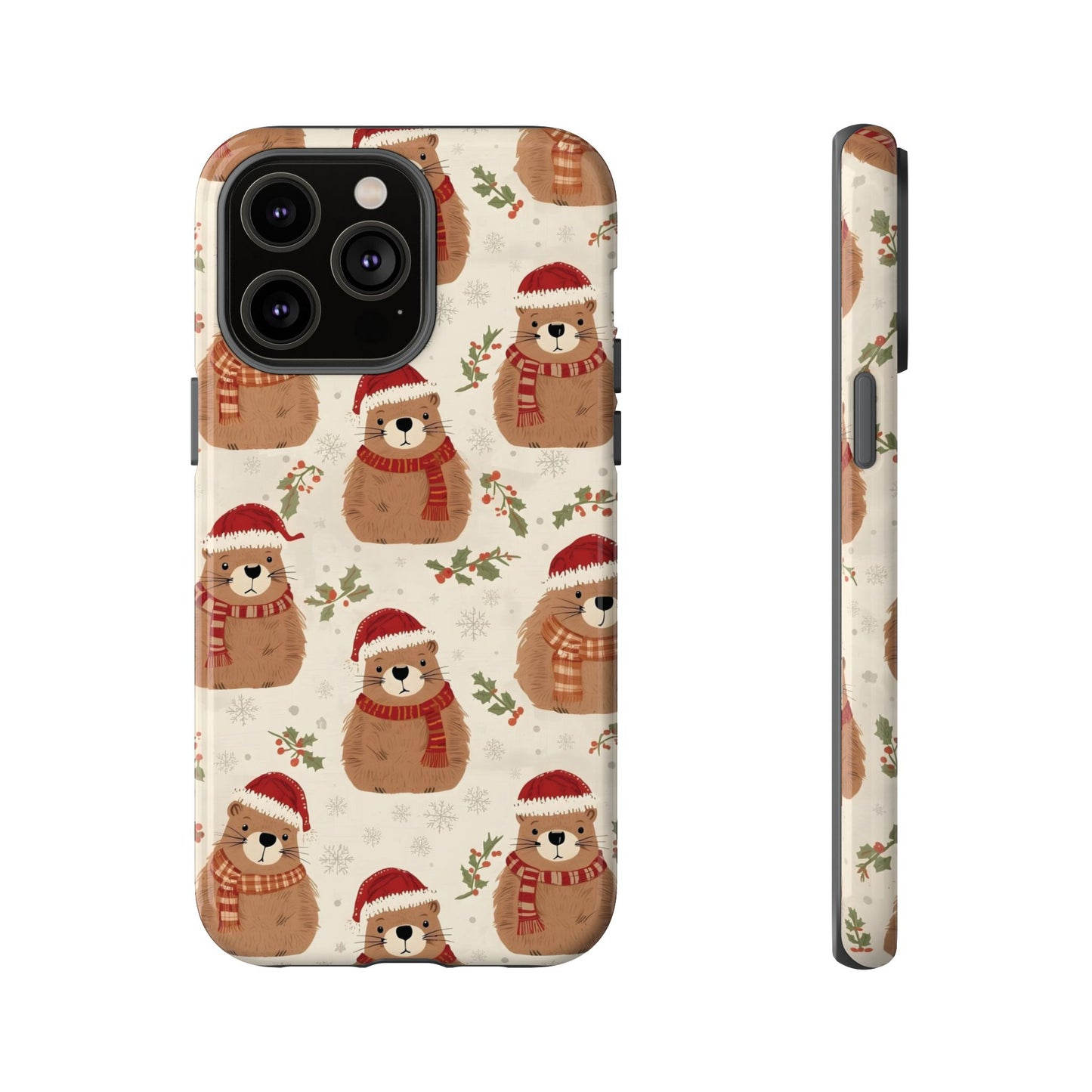Christmas Phone Case, Cute Capybara Phone Case for Iphone 17, 16, 15, 14, 13, 12, 11 & Samsung
