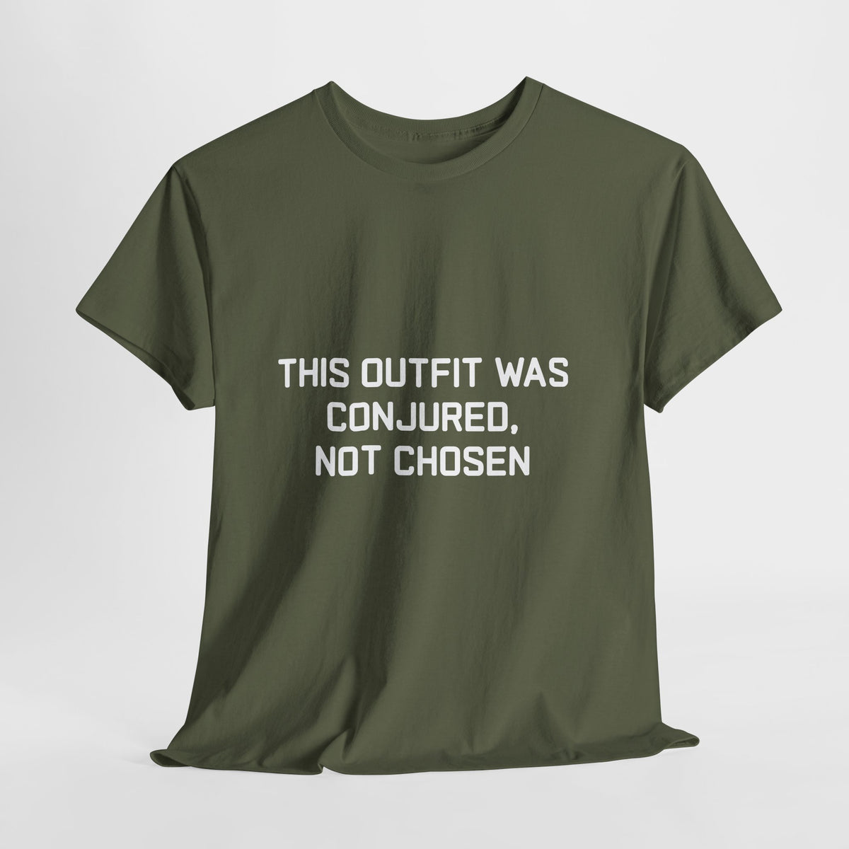 Unisex Heavy Cotton Tee - 'This Outfit Was Conjured, Not Chosen' - Funny Halloween T-shirt