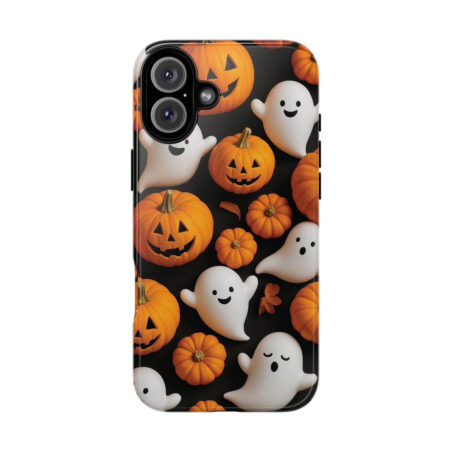 Halloween Phone Case, Spooky Ghosts and Pumpkins Design