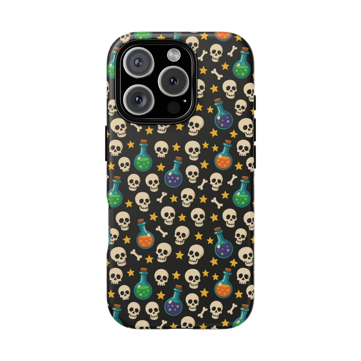 Skull & Potion Phone Case, Trendy Cell Phone Cover, Halloween Gift, Gothic Phone Accessory, Spooky Style Case, Tough Cases