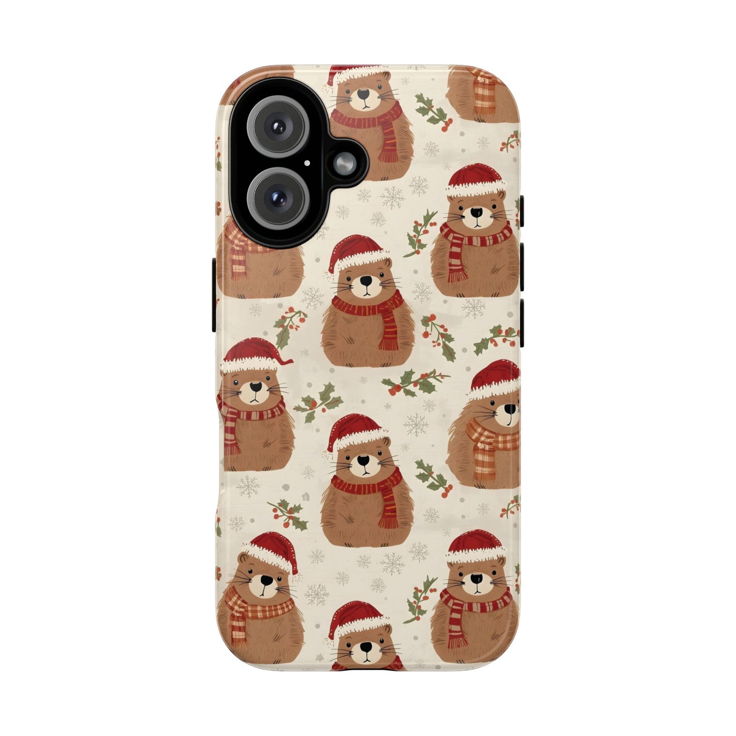 Christmas Phone Case, Cute Capybara Phone Case for Iphone 17, 16, 15, 14, 13, 12, 11 & Samsung