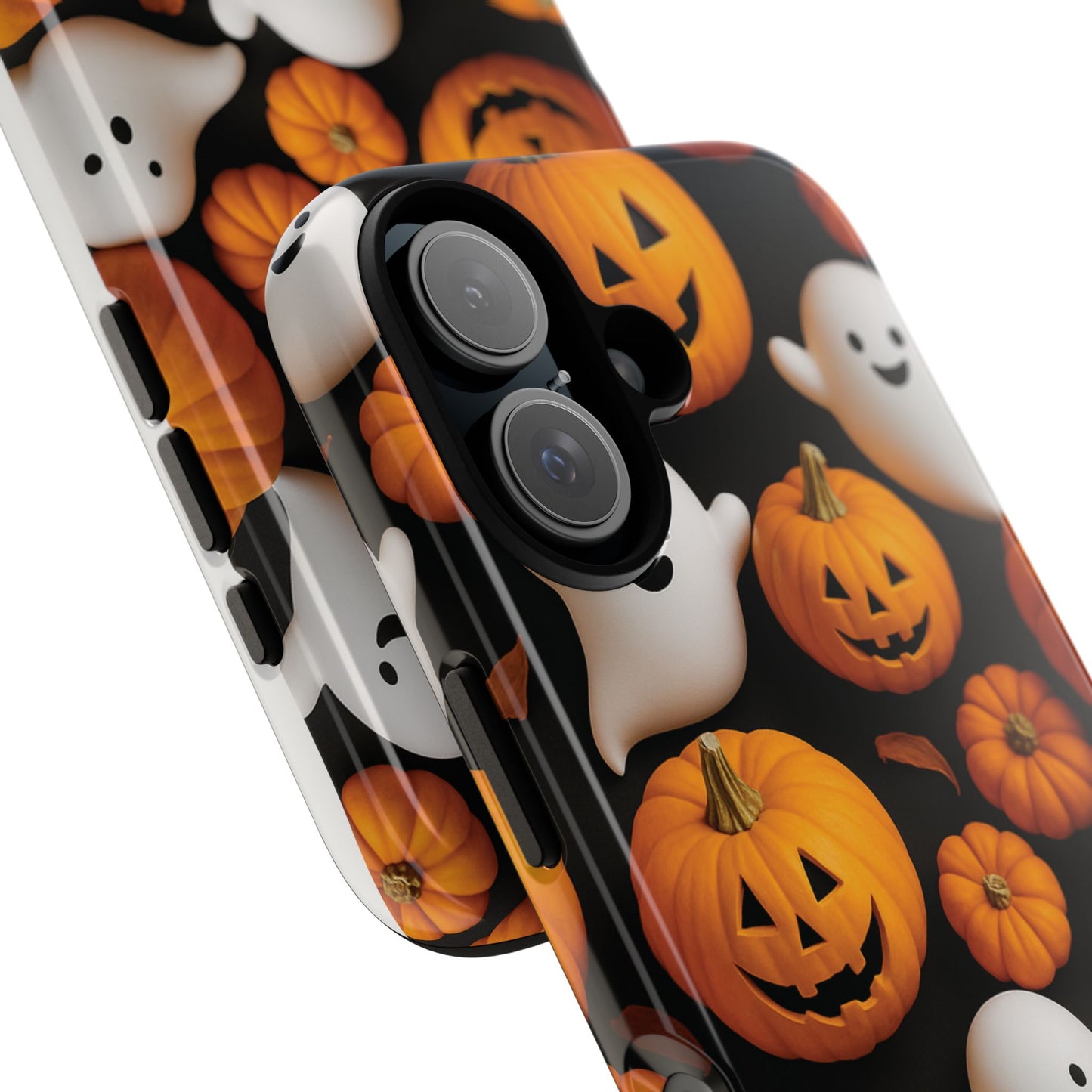 Halloween Phone Case, Spooky Ghosts and Pumpkins Design