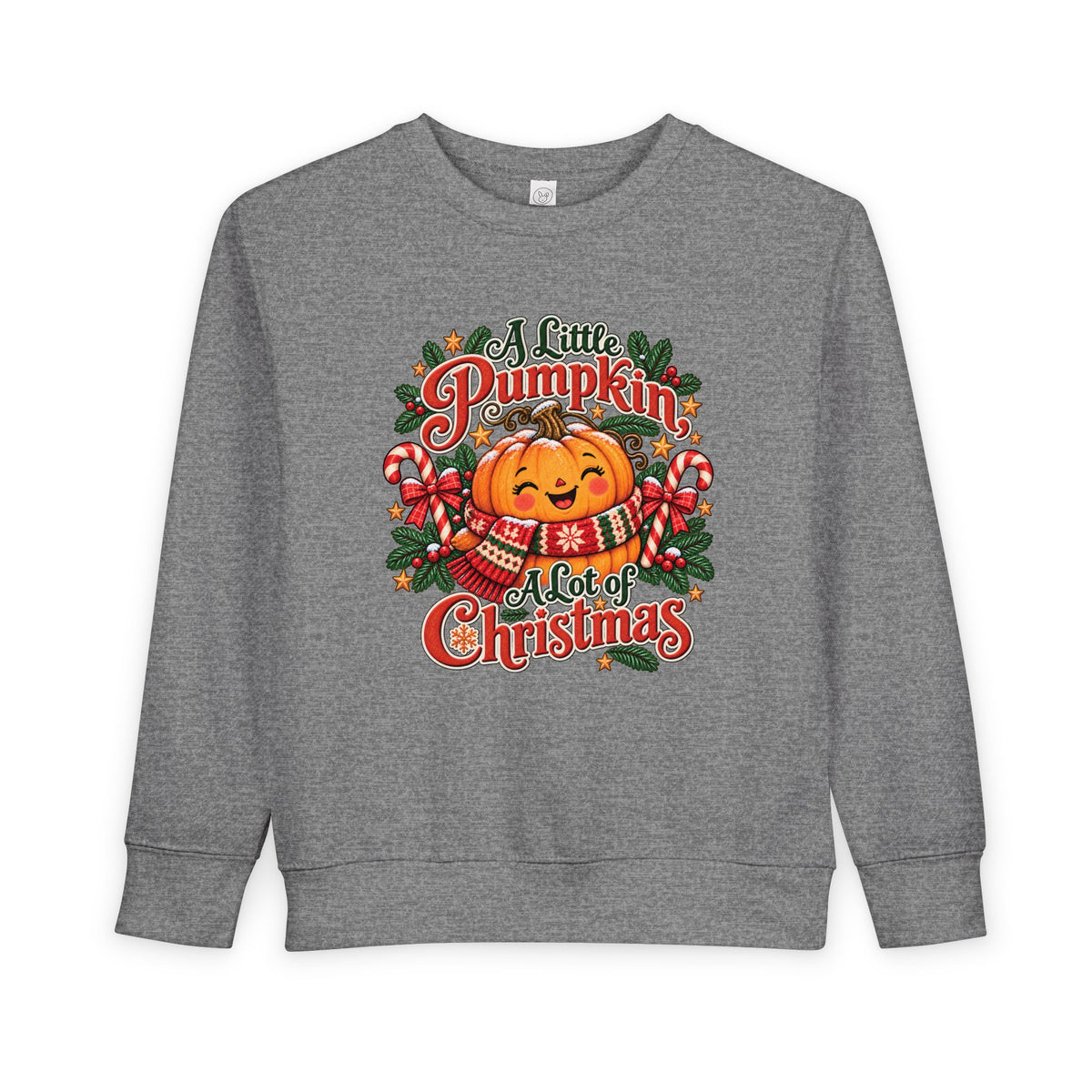 Toddler Sweatshirt — "A Little Pumpkin, A Lot of Christmas" Holiday Crewneck