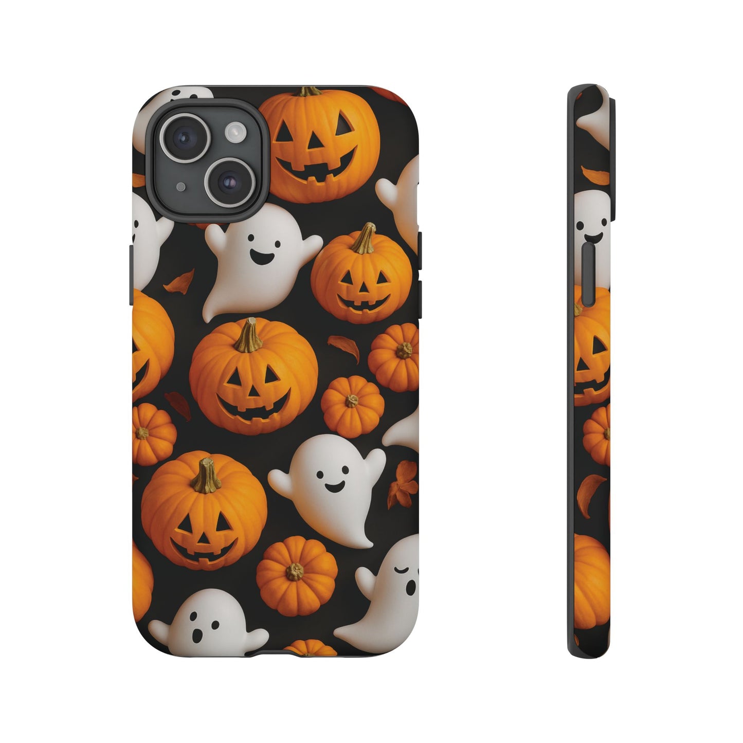 Halloween Phone Case, Spooky Ghosts and Pumpkins Design