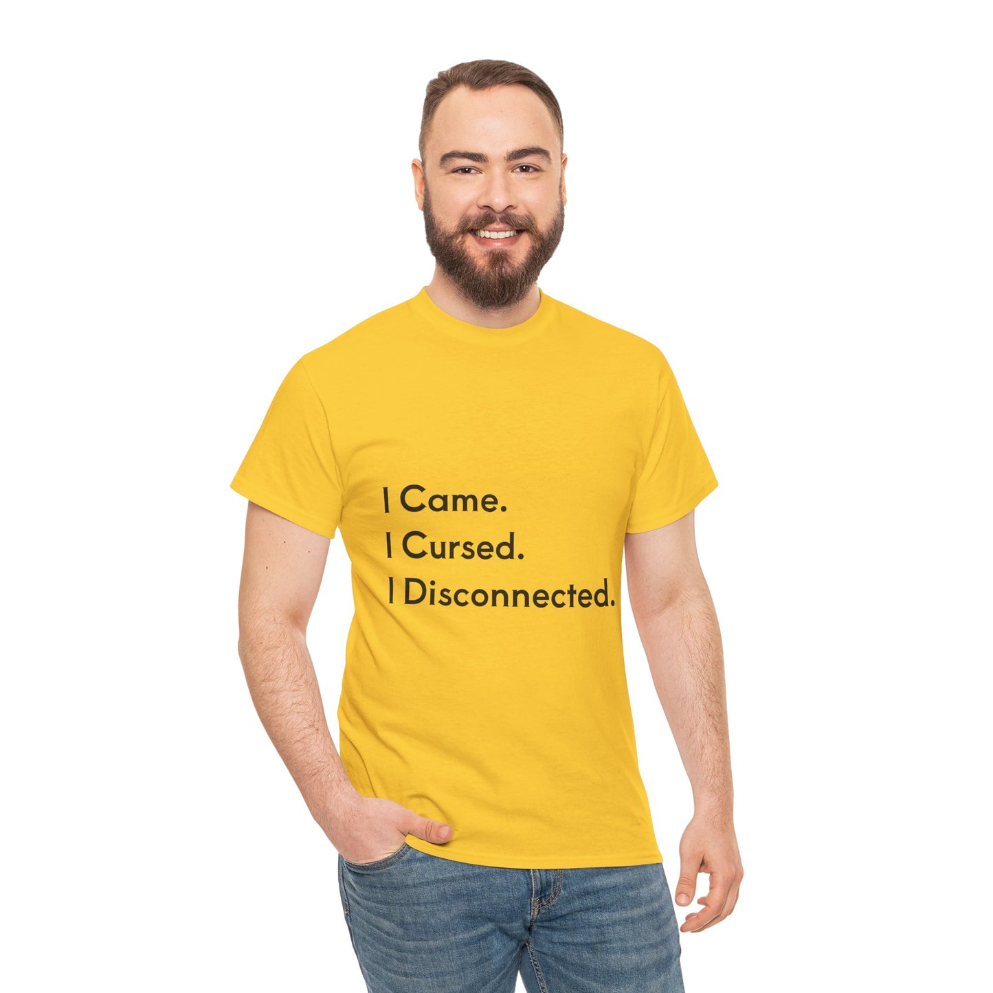 I Came I Cursed I Disconnected Unisex Heavy Cotton Tee, Funny Halloween T-Shirt