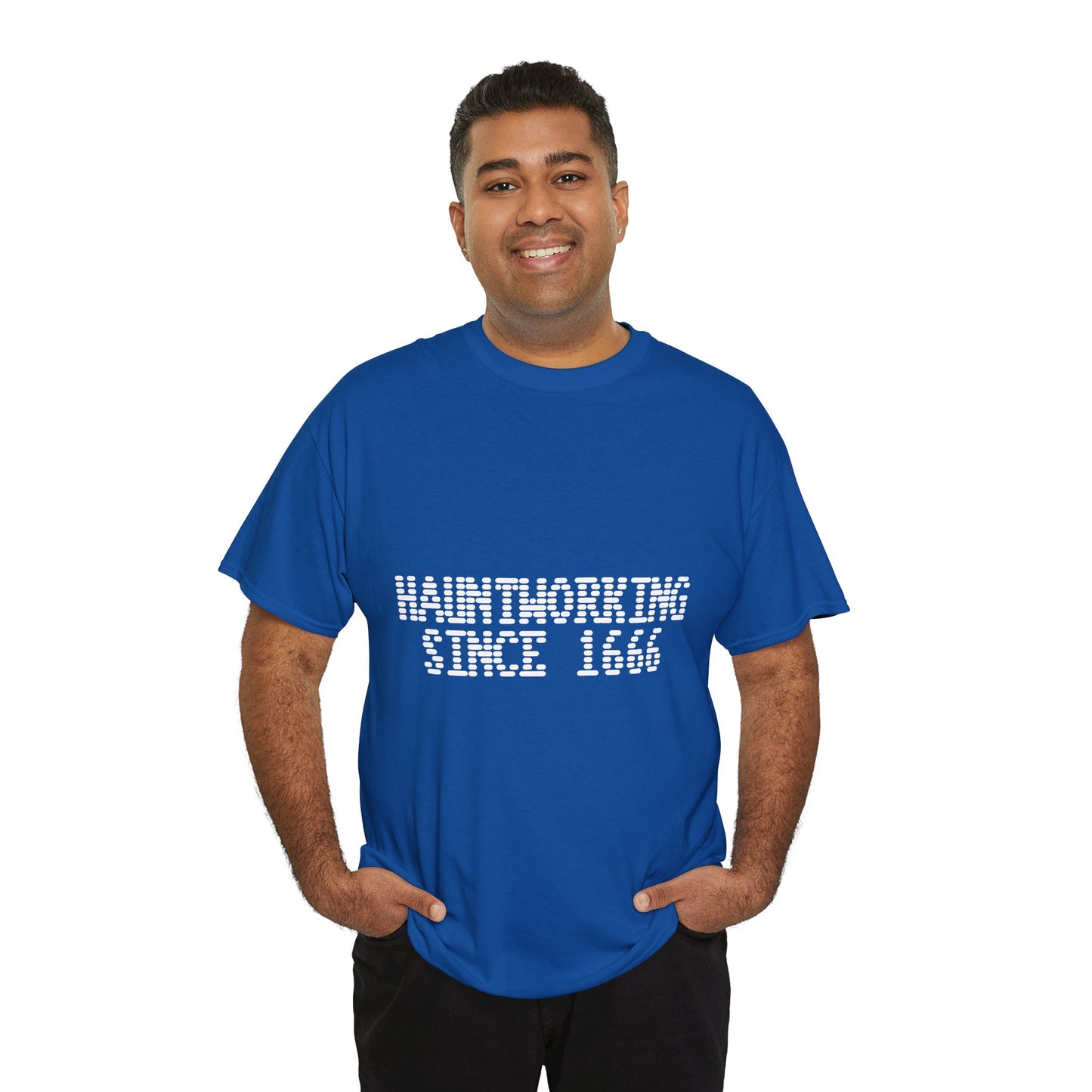 Hauntworking Since 1666-Cotton Tee, Halloween-Themed Tshirt