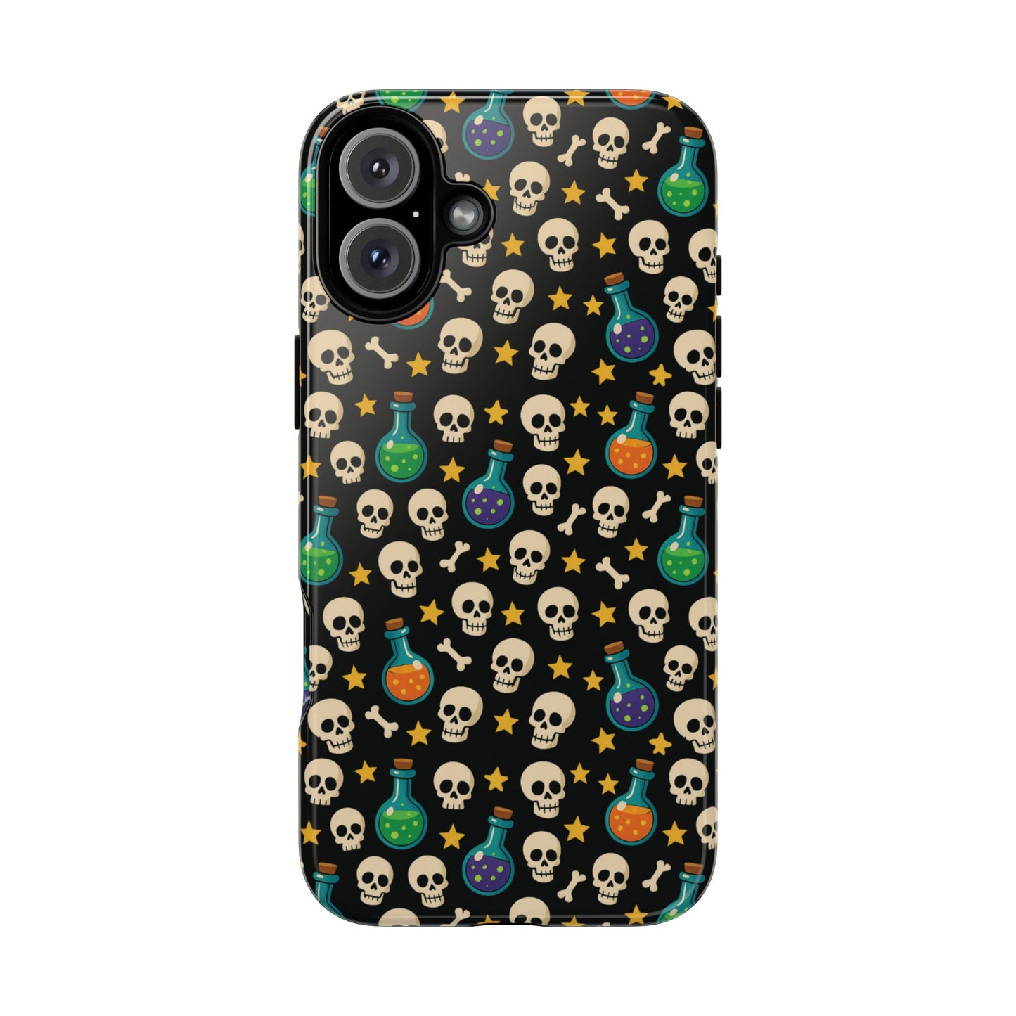 Skull & Potion Phone Case, Trendy Cell Phone Cover, Halloween Gift, Gothic Phone Accessory, Spooky Style Case, Tough Cases