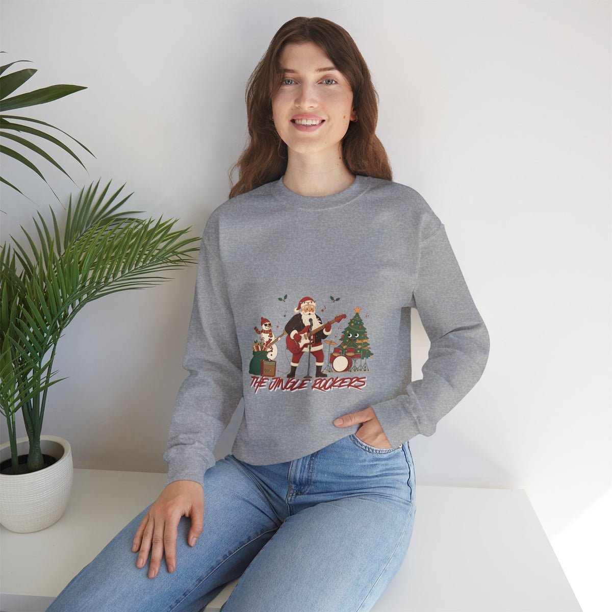 Funny Christmas Sweatshirt – "The Jingle Rockers" Holiday Band Crewneck