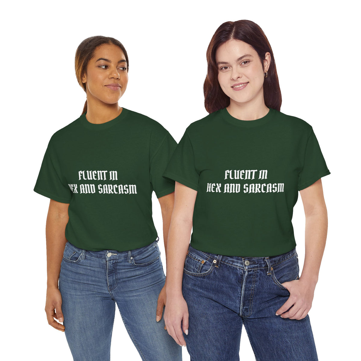 Fluent in Hex and Sarcasm Unisex Heavy Cotton Tee, Perfect for Geeky Humor Lovers, Halloween Apparel