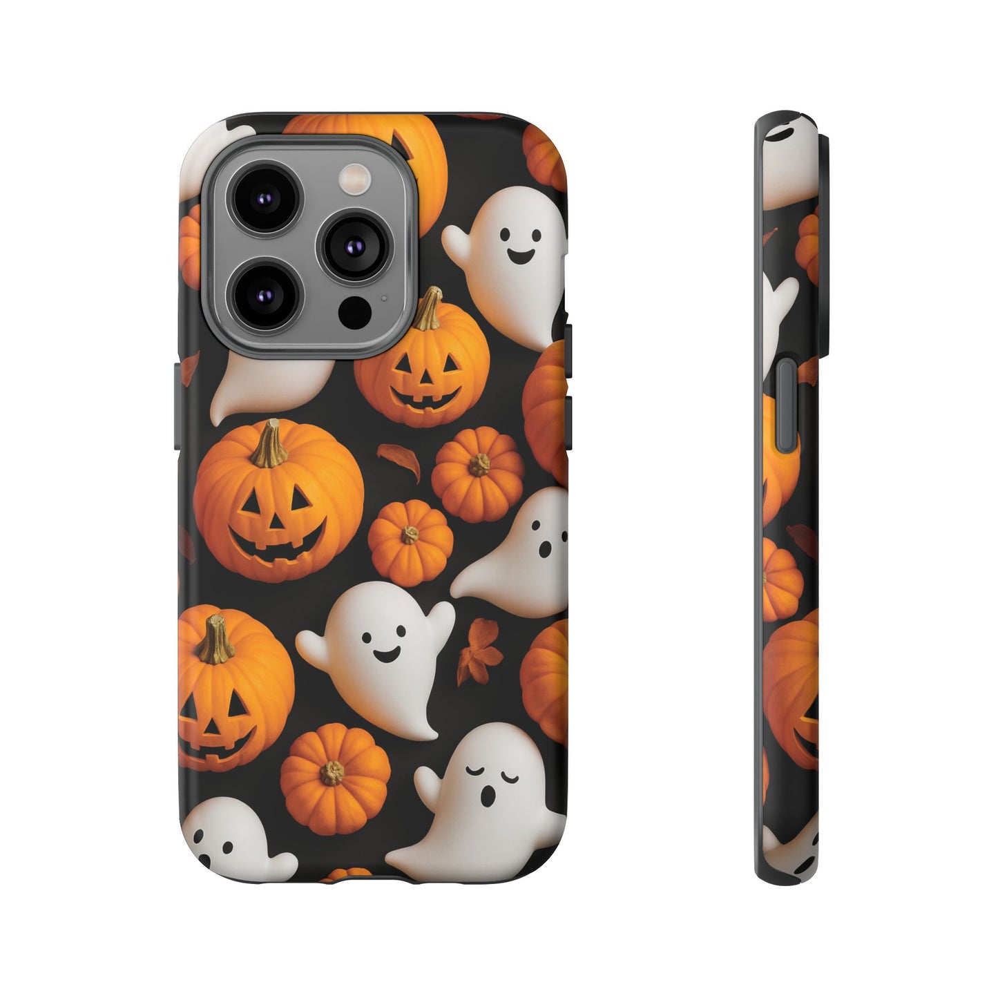Halloween Phone Case, Spooky Ghosts and Pumpkins Design