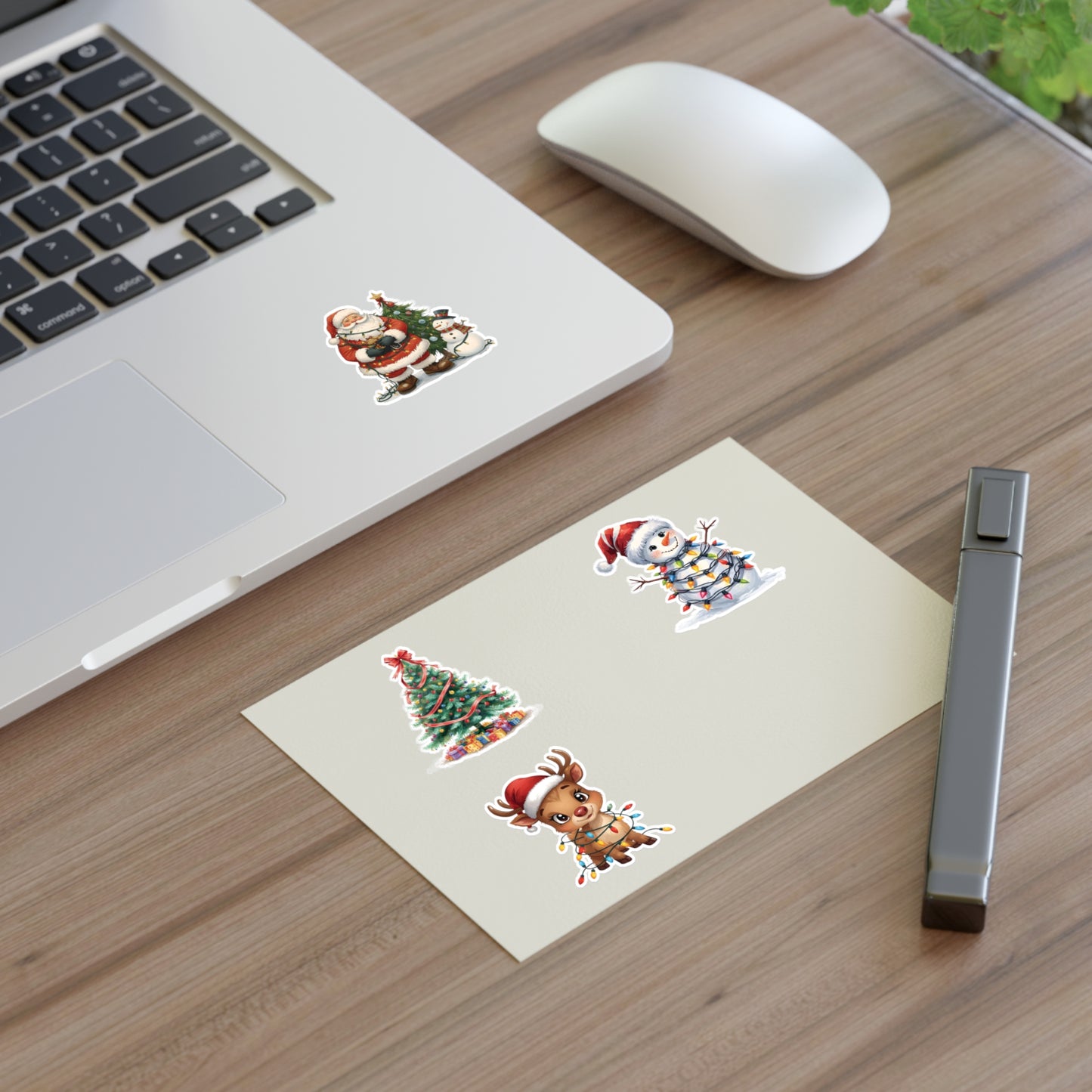 Christmas Sticker Sheet — Santa, Reindeer, Snowman & Tree Holiday Stickers