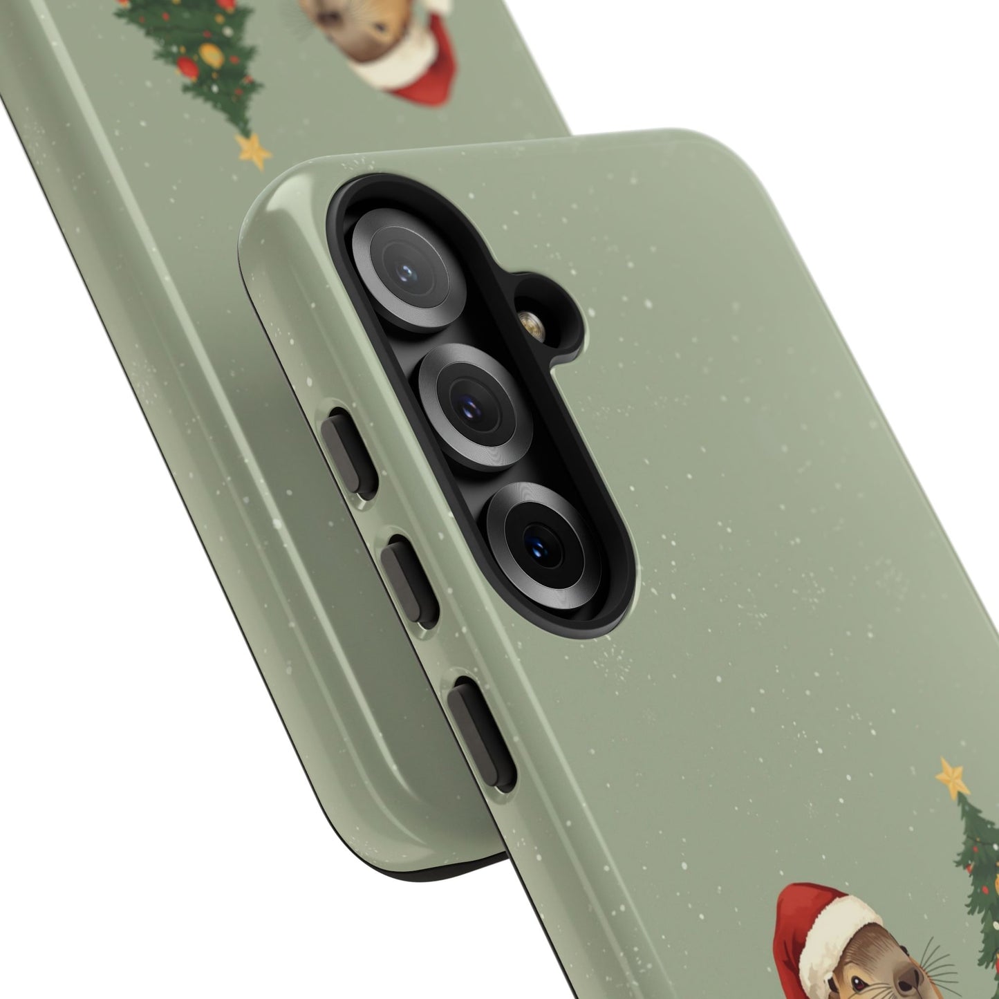 Christmas Phone Case with Capybara Design, Dual Layer Protective Case for Iphone 17, 16, 15, 14, 13 & Samsung