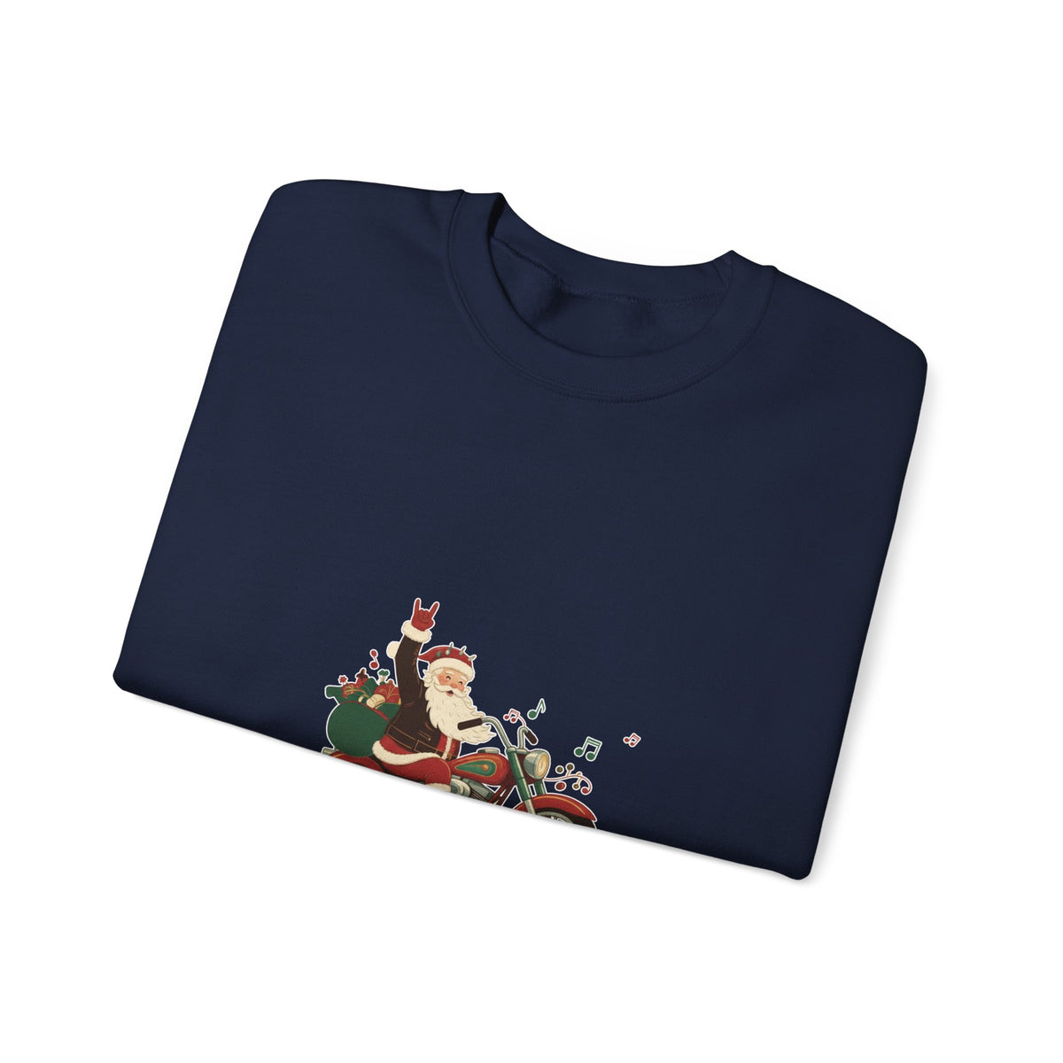 Christmas Motorcycle Sweatshirt - "Ride Into Christmas" Santa Biker Holiday Crewneck