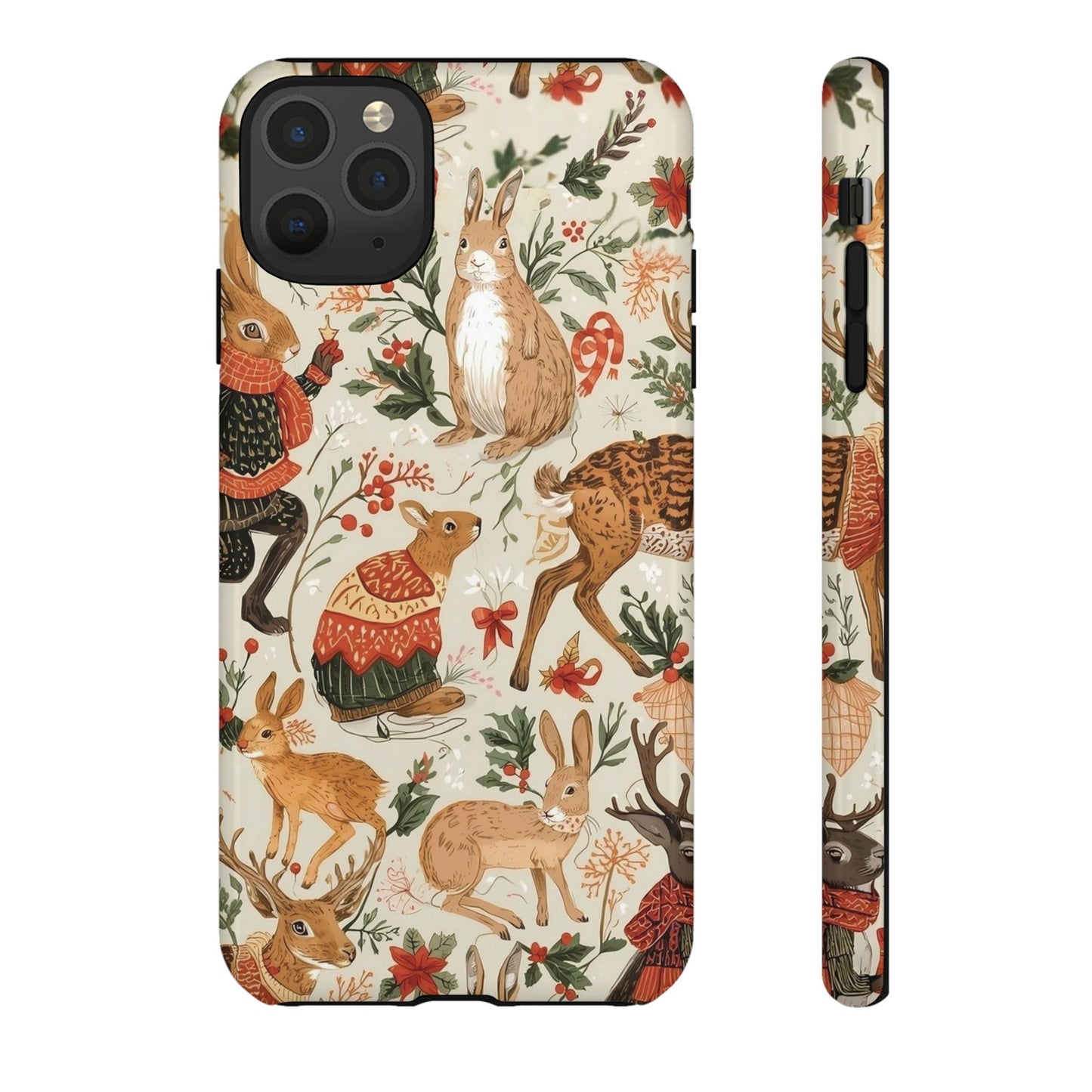 Christmas Phone Case, Animals in Christmas Spirit - Tough and Stylish for Nature Lovers